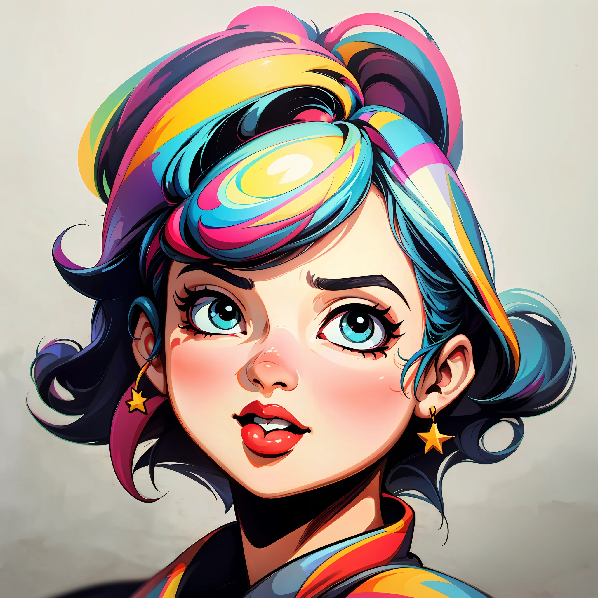 Pop Portraits: Stickers depicting portraits of celebrities and icons in a retro pop art style. The layered image like Warhol and the design that emphasizes the outline are attractive. --auto