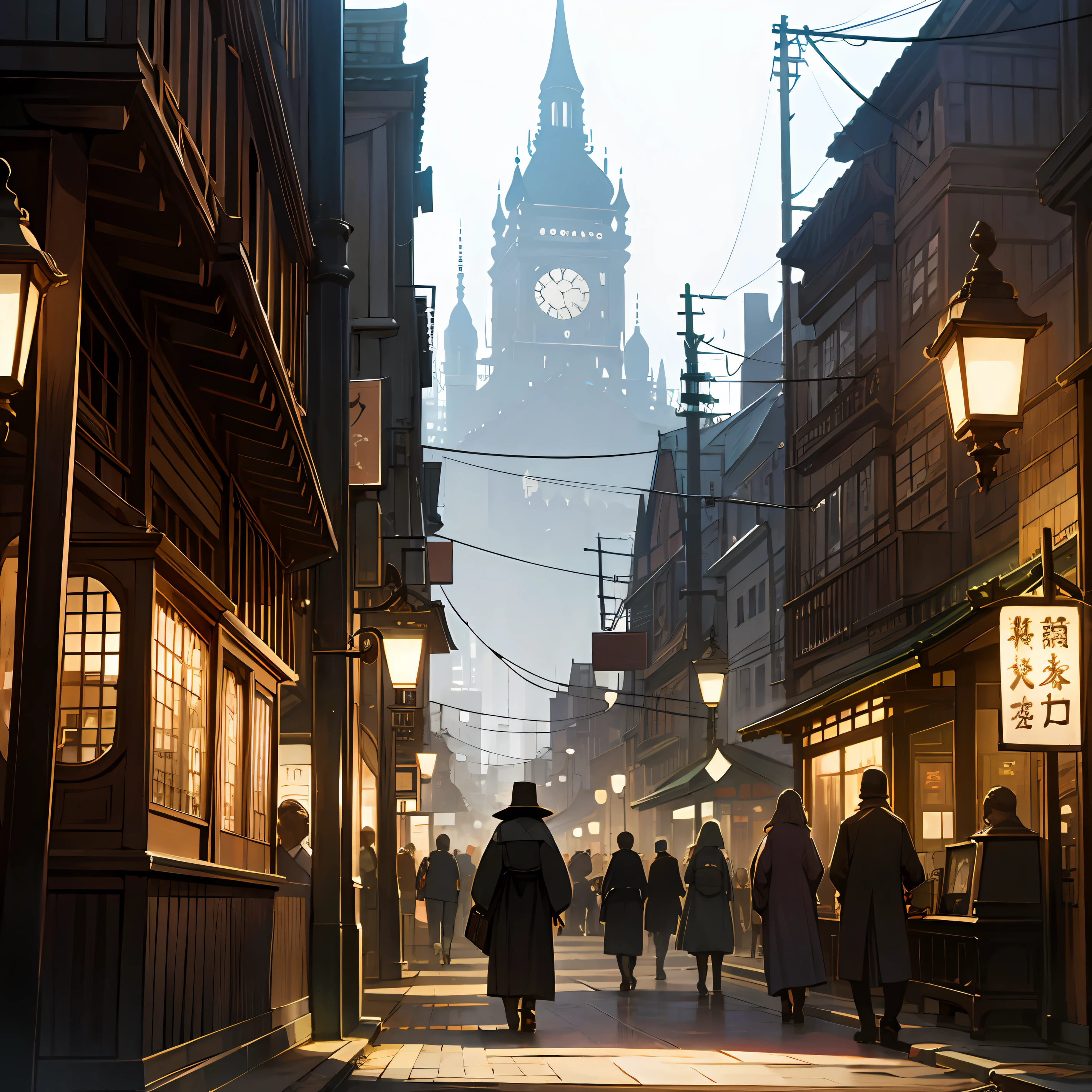 A cityscape that mixes the Edo and Victorian eras --auto