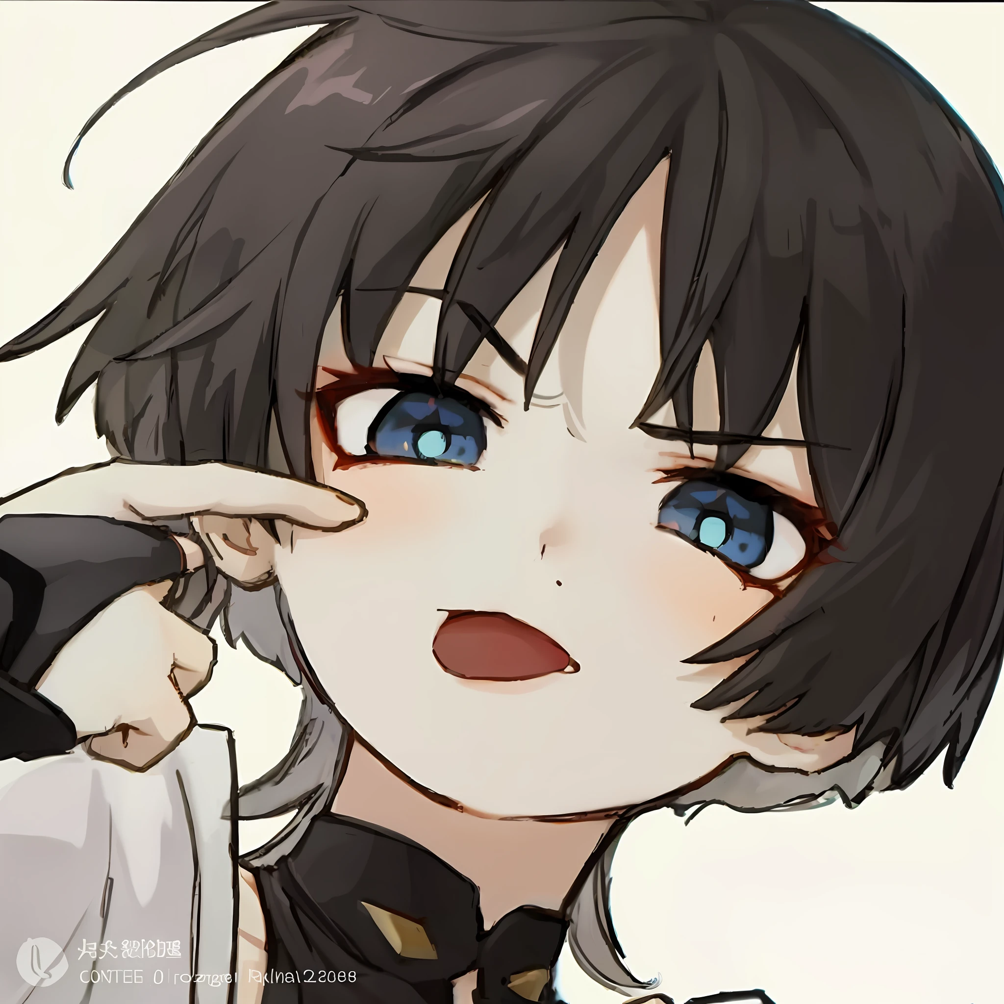 Anime girl with black hair and blue eyes holding a black and white cat, anime moe art style, Keqing from Genshin Impact, made with anime painter studio, cute anime face, High Quality Anime Art Style, extremely cute anime girl face, demon slayer rui fanart, in an anime style, From Arknights, anime figure, black-haired mage, Detailed anime face