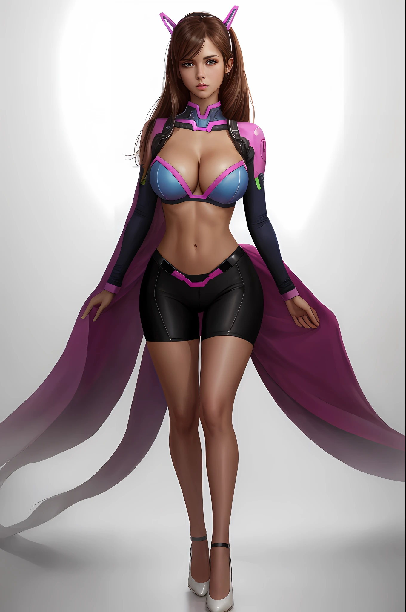 D.Va, sexy, full body, detailed eyes, 8k, hyper realistic, large breasts