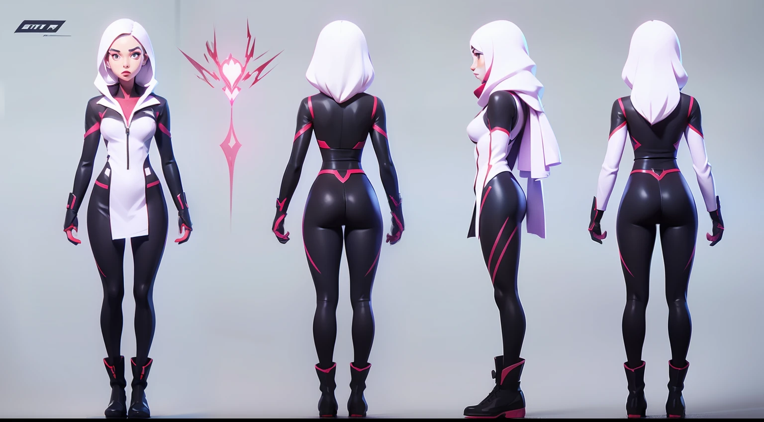 character design, girl, remera musculosa de color blanco, full body