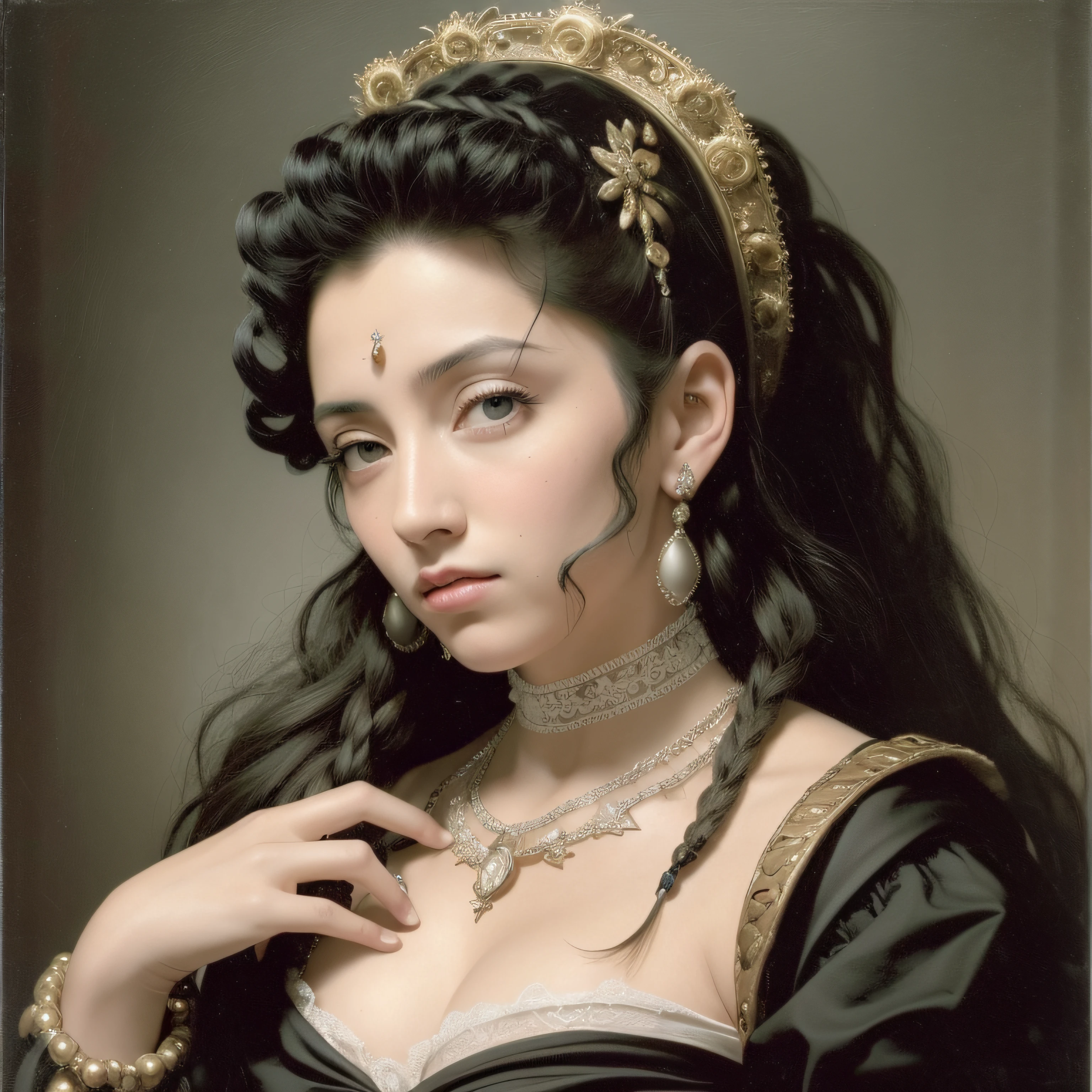 (extremadamente detallado, obra maestra, La mejor calidad), Estilo oscuro, intense illumination, rostro con arrugas, lengua larga, medusa, gelatina transparente, estrella de mar, deforme, monstruoso, un anciano con Colmillos finos, amenazante. mujer punk. Rococo composition. Luz de caravaggio