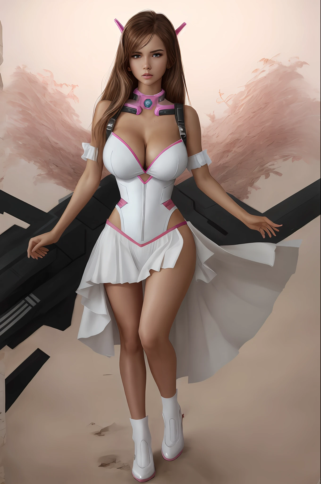 D.Va, sexy, full body, detailed eyes, 8k, hyper realistic, large breasts