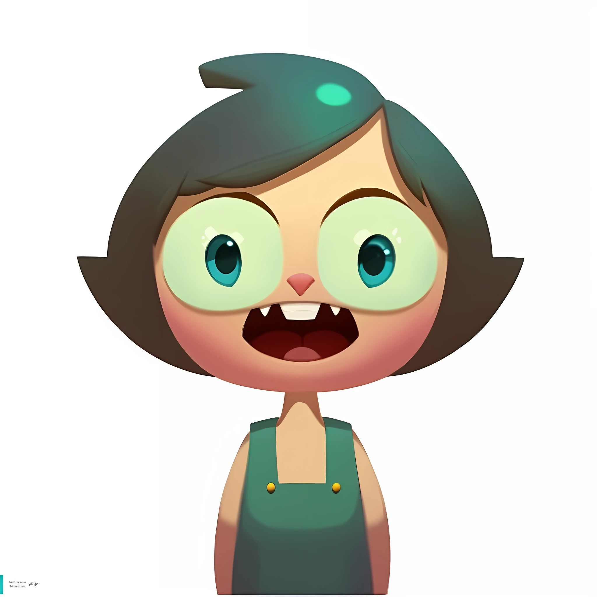 Menina dos desenhos animados, eyeglass , personagem bonito dos desenhos animados, animation character, personagem bonito, bjork animado dreamworks, design de personagens animados, design de personagem muito estilizado, design de personagem bonito pixar, inspirado em Goro Fujita, muito estilizado, Loish e Goro Fujita, Directed by: Yan Hui, Nice Cartunesco, design de personagem de alta qualidade. put another facial expression on it.