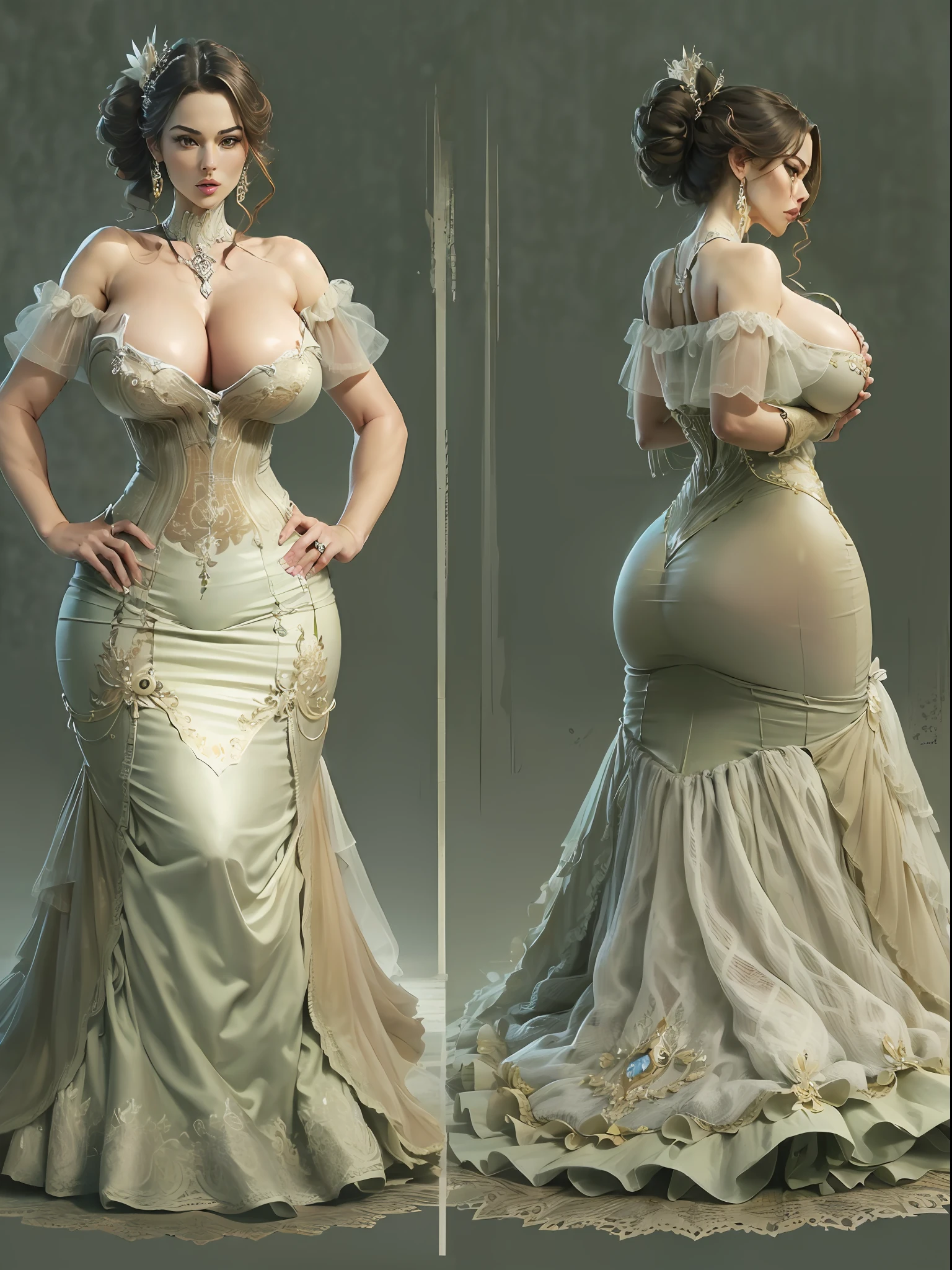 ((((((((full body))))))))),  narrow waist, high heels, (best quality), (sexy:1.2), (symmetrical:1.2), beautiful gigantic breasts, big booty, mega butts , (Gigantic Breasts:1.6)(hanging breasts: 1.5)(breasts squeeze: 1.3),(Disproportional Tits: 1.4)(Realism:1.2), see through, (((ridiculously large breasts))), (absurdly huge breasts:1.5),(((gigantic breasts))), (((((enormous breast))))), elegant frill dress,((best quality, masterpiece, ultra-detailed)),masterpiece, (8K), (extremely detailed),skirt curtain,