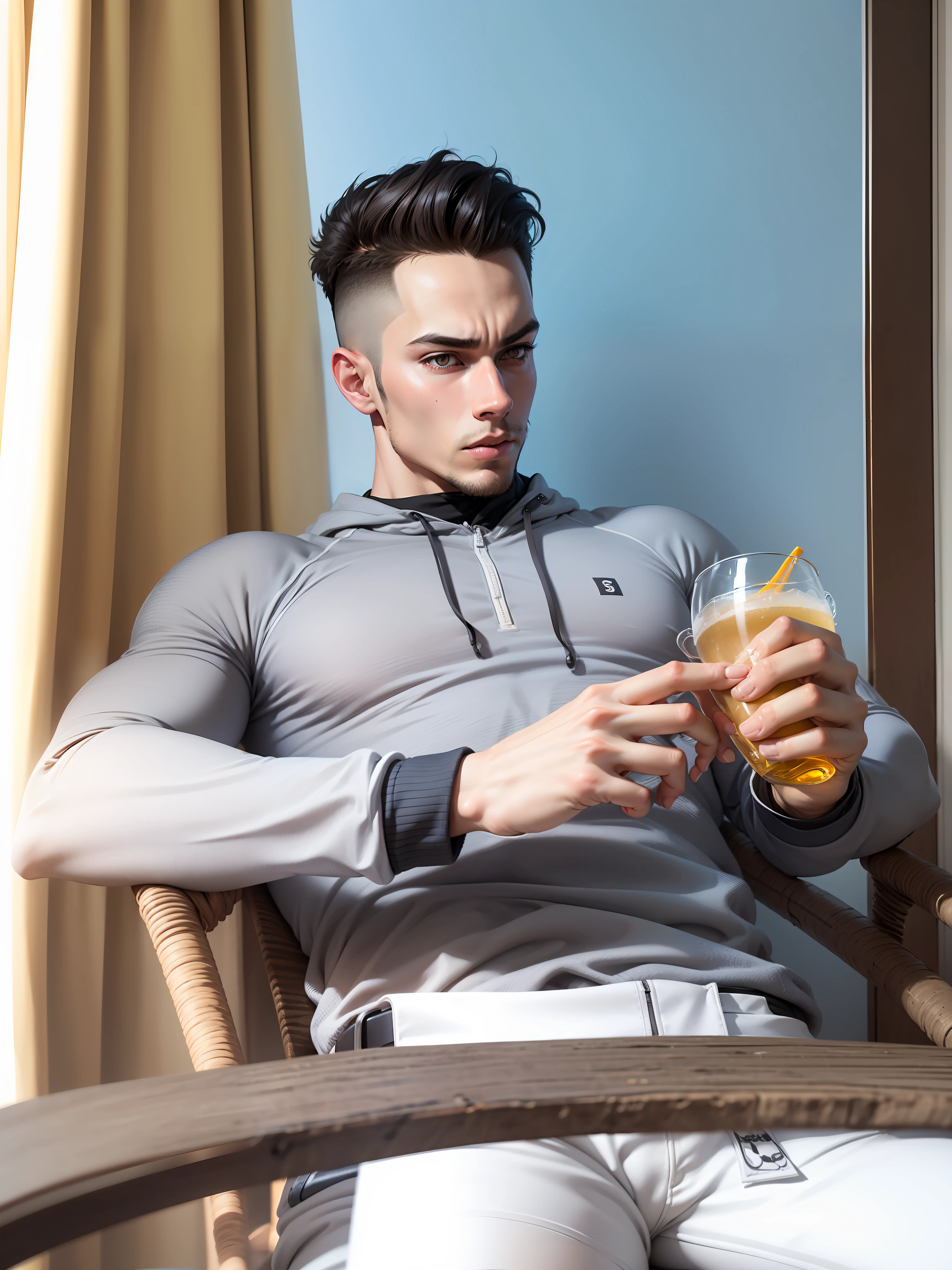 Smart boy, fitness freak, 8k hyperealistic photography, anime style, hyperealistic