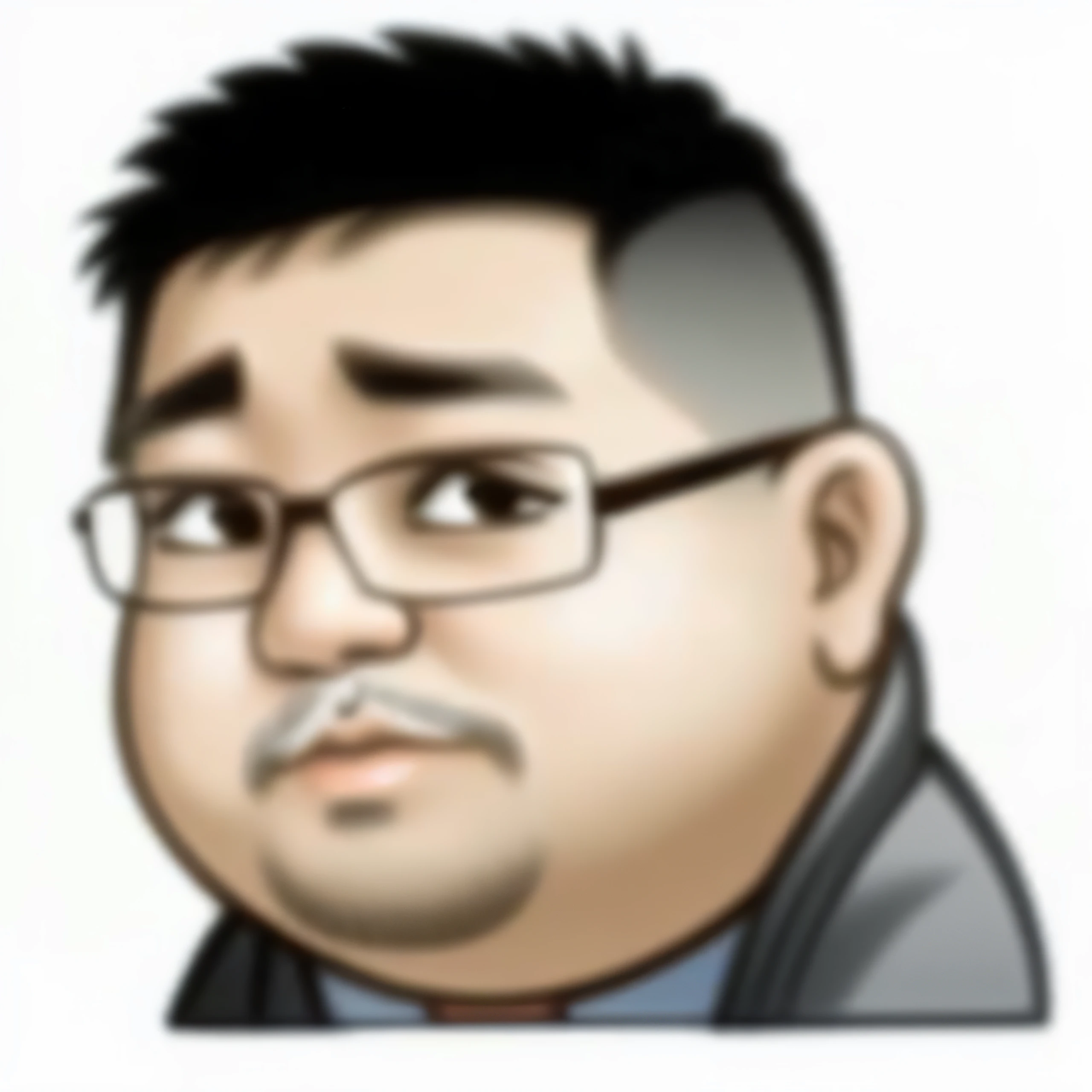 Cartoon close-up of man with glasses, kim jung giu, kim jung gi, dent wu, south east asian with round face, jinyiwei, ren heng, Big head, wei wang, kakar cheung, mario feng, peter chan, mansik yang, paul lung, Round chin, Cartoon image, Facebook, Bo Feng