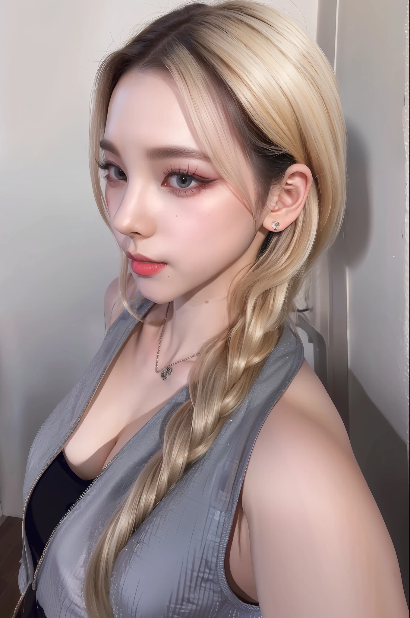 (8k, 4k, best quality, highres, ultra high res:1.1), (masterpiece, realistic, photo-realistic:1.1), 1girl, face, close-up, twintails, blonde hair, black eyes, red lips, (looking at viewer:2), absurdly long hair, long eyelashes, eyeshadow, small face, big eyes,
bare shoulders,
high contrast,