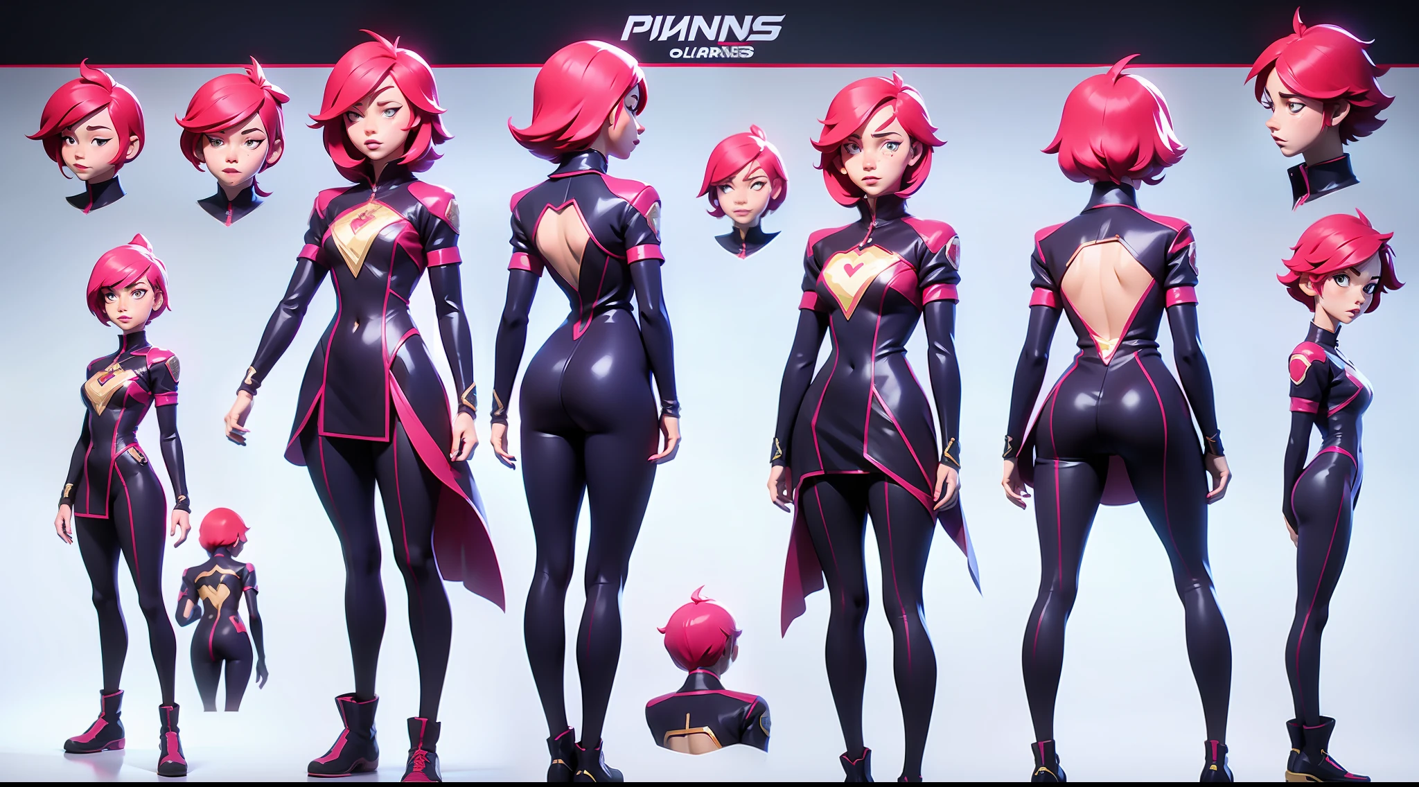 character design, girl, piernas granes y musculosas, full body