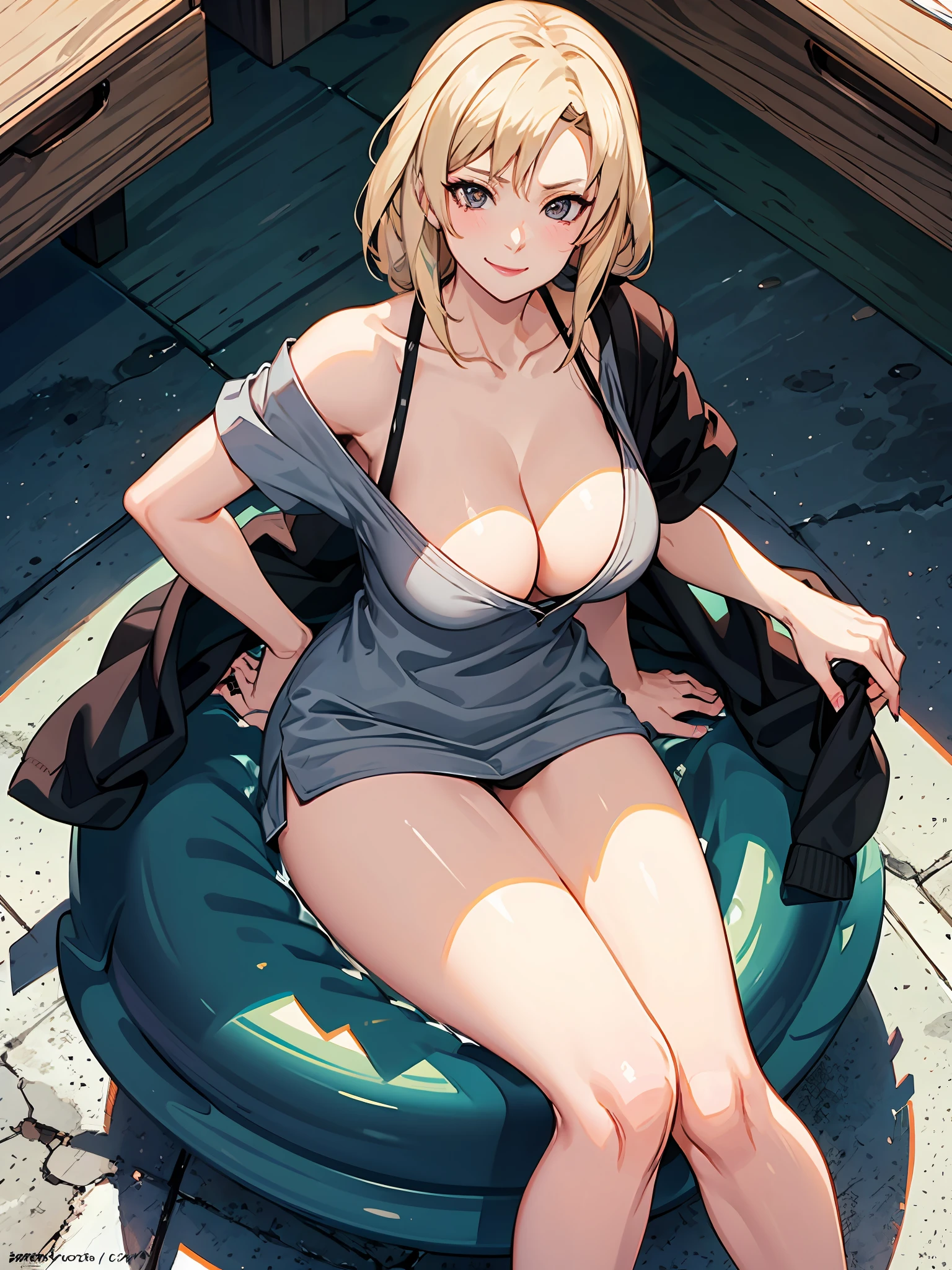 Raised sexy，Large breasts，Ripe body，sfw，ssmile，looks into camera，Business uniforms