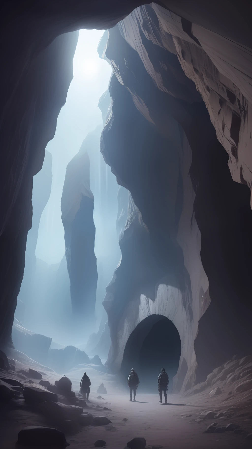 （Ultra high quality）Caves and people（10：1）Legend of the Night，Dark style，Inside the cave is the eye of a wolf