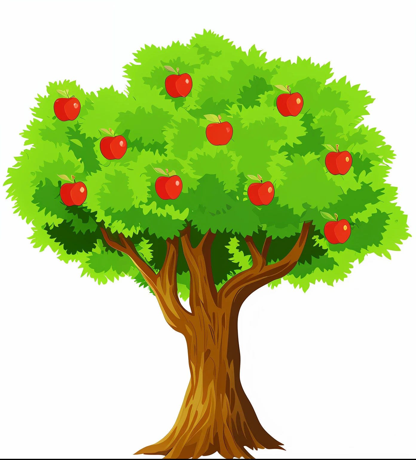 An illustration of a red apple on a tree, apple trees, rich tree, game asset of plant and tree, with fruit trees, A beautiful tree, apple trees, garden with fruits on trees, an apple, a tall tree, Red apple, red apple, hd illustration, apples, fruit trees, apple, of the tree, tree and plants,