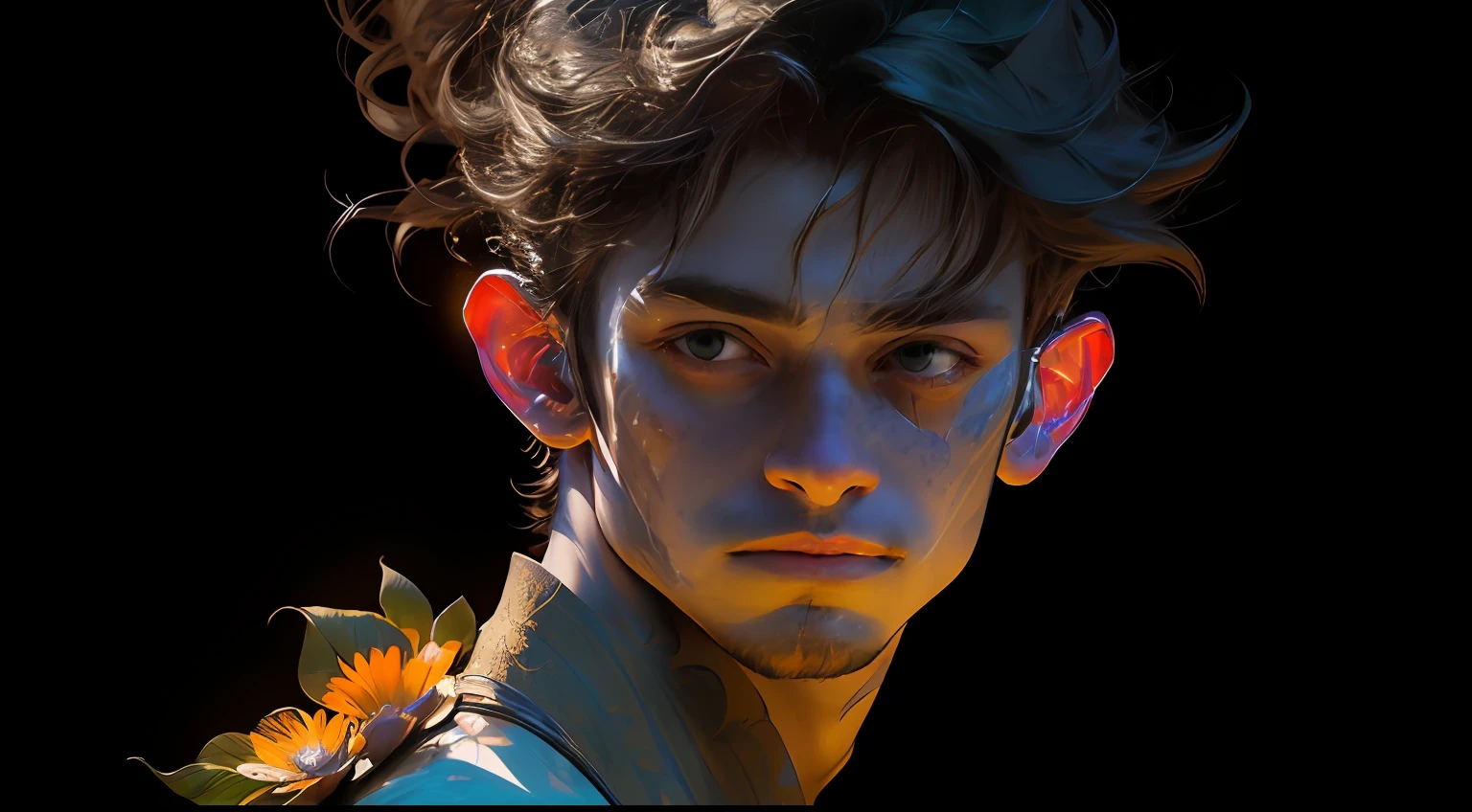 A little boy with freckles in the flowers, pouting, atmospheric distance sense, full body picture, epic fantasy digital art style, epic fantasy art style HD, epic fantasy art style, detailed fantasy digital art, epic fantasy style art, epic exquisite character art, 4K fantasy art, 2. 5 D CGI anime fantasy artwork with man wearing a flower on his head, photo of the most beautiful artwork in the world with a soft sheen, ((epic hero fantasy, wounded hero, dynamic pose of dying on the floor, great location, majestic clutter environment)), full body 8k uniform rendering, action shots, skin pores, very dim lighting, heavy shadows, detailed, detailed face, (vibrant, photo realistic, realistic, dramatic, dark, sharp focus, 8k), (Complex: 1.4), Decadence, (High Detail: 1.4), Digital Painting, Octane Rendering, ArtStation, Concept Art, Smooth, Sharp Focus, Illustration, Artgerm Art, (Loish:0.23), Wlop Ilya Kuvshinov, and Greg Rukowski and Alphonse Mucha Gracias, (Global illumination, studio light, volumetric light), particle floating,