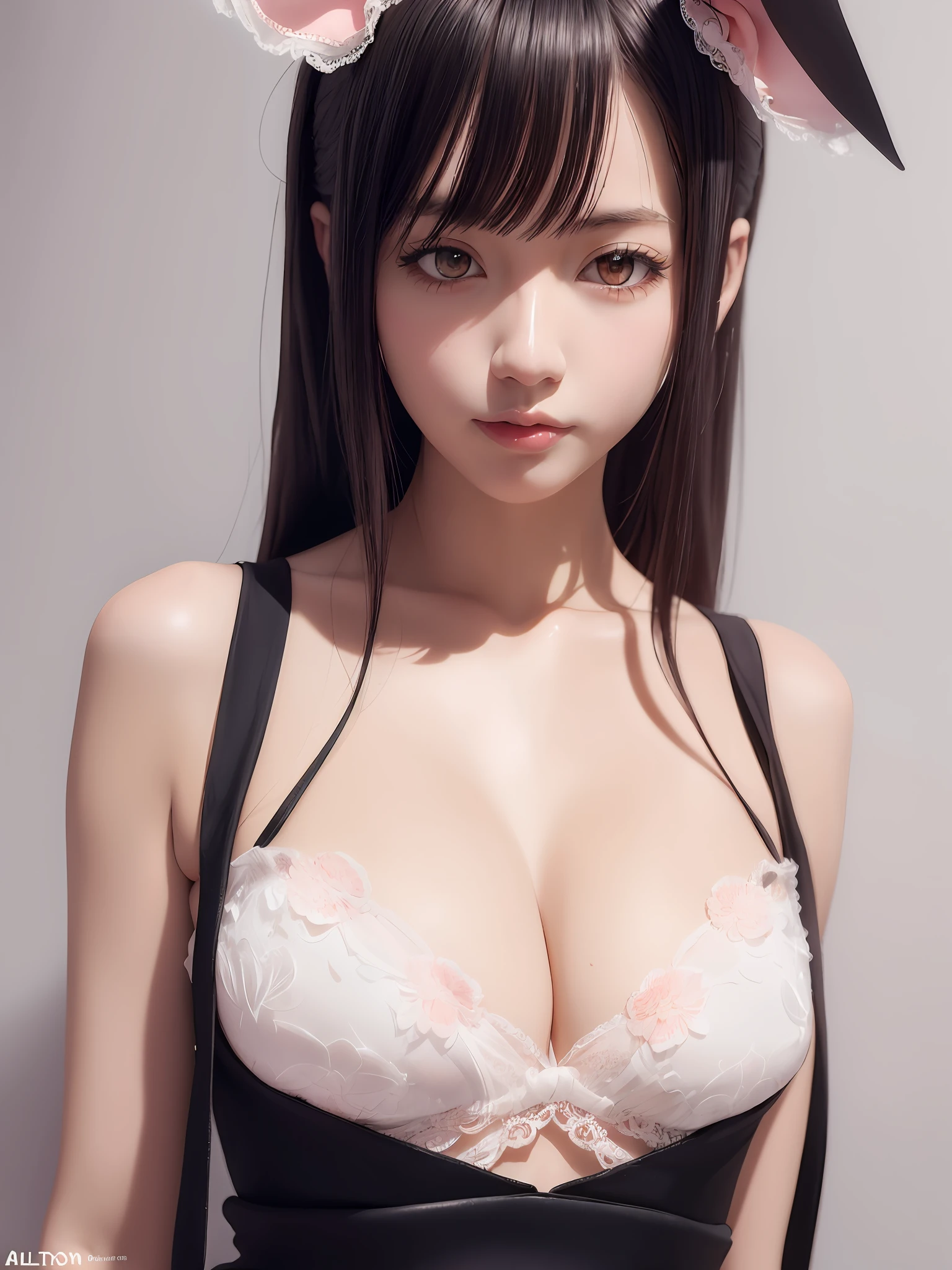 There is a woman with rabbit ears posing for a photo, seductive anime girls, beautiful and seductive anime woman, Guviz-style artwork, beautiful alluring anime , trending on cgstation, Semi-stripped beautiful anime girl, Anime goddess, Guviz, Extremely detailed Artgerm, cute anime waifu in a nice dress, Japanese goddess