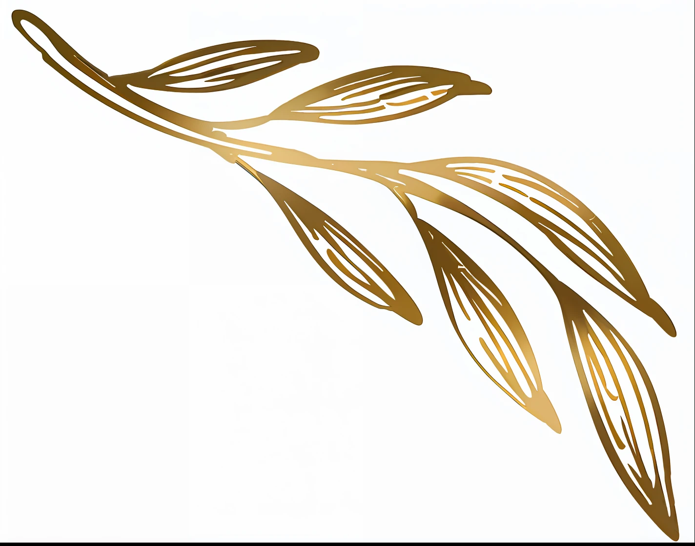 Close up of gold leaf on white background, Gold leaves, delicate detailing golden stroke, gold leaves, gold detailed line work, touch of gold leaf, gold foil, touch of gold leaf, golden detailing, Relaxed. gold background, Gold elements, Gold decoration, golden detailing, thin gold details, ornate gold, gold inlay, golden leaves at frame border