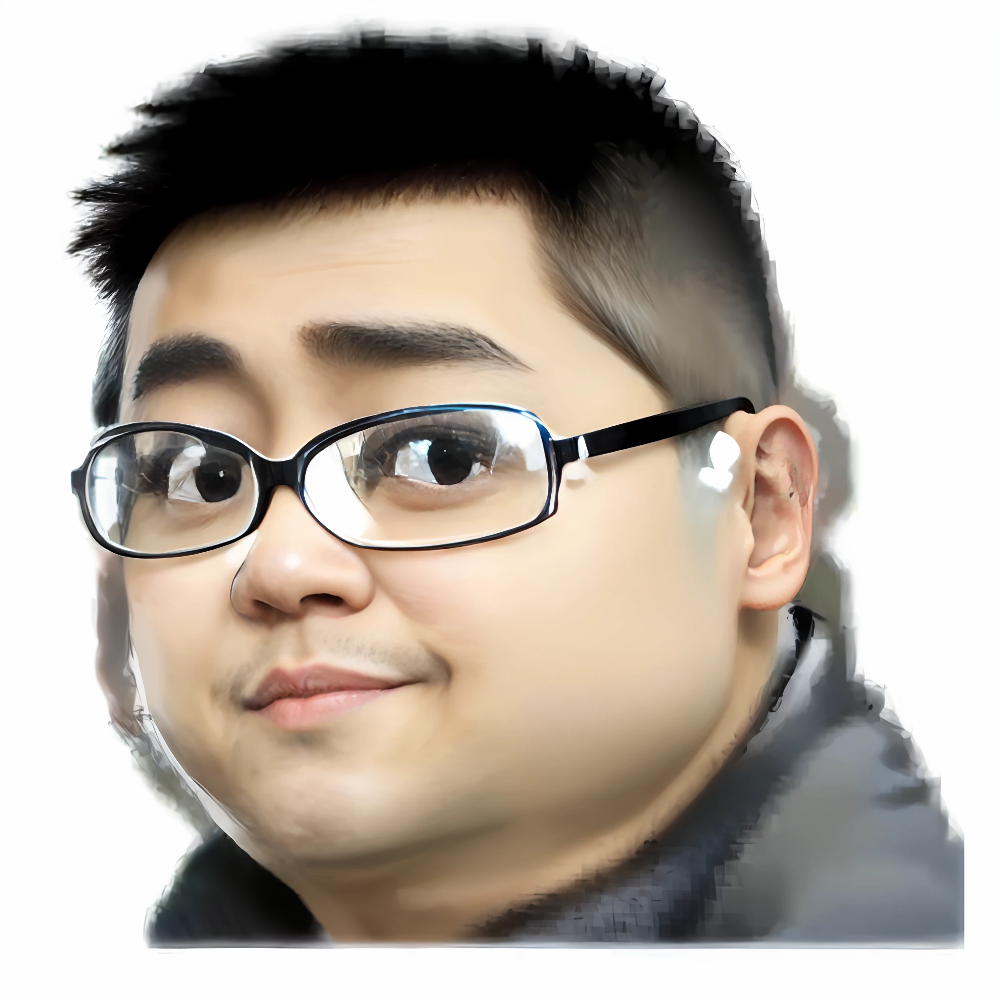 Cartoon close-up of man with glasses, kim jung giu, kim jung gi, dent wu, south east asian with round face, jinyiwei, ren heng, Big head, kakar cheung, wei wang, mario feng, peter chan, mansik yang, paul lung, Round chin, Cartoon image, Facebook, Bo Feng