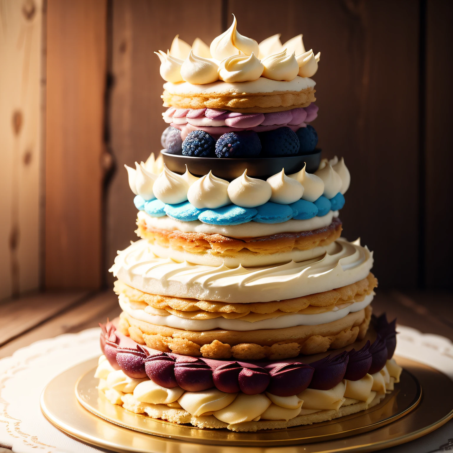Mille-feuille cake Each layer is a different color, the more layers, the better There are no characters --auto