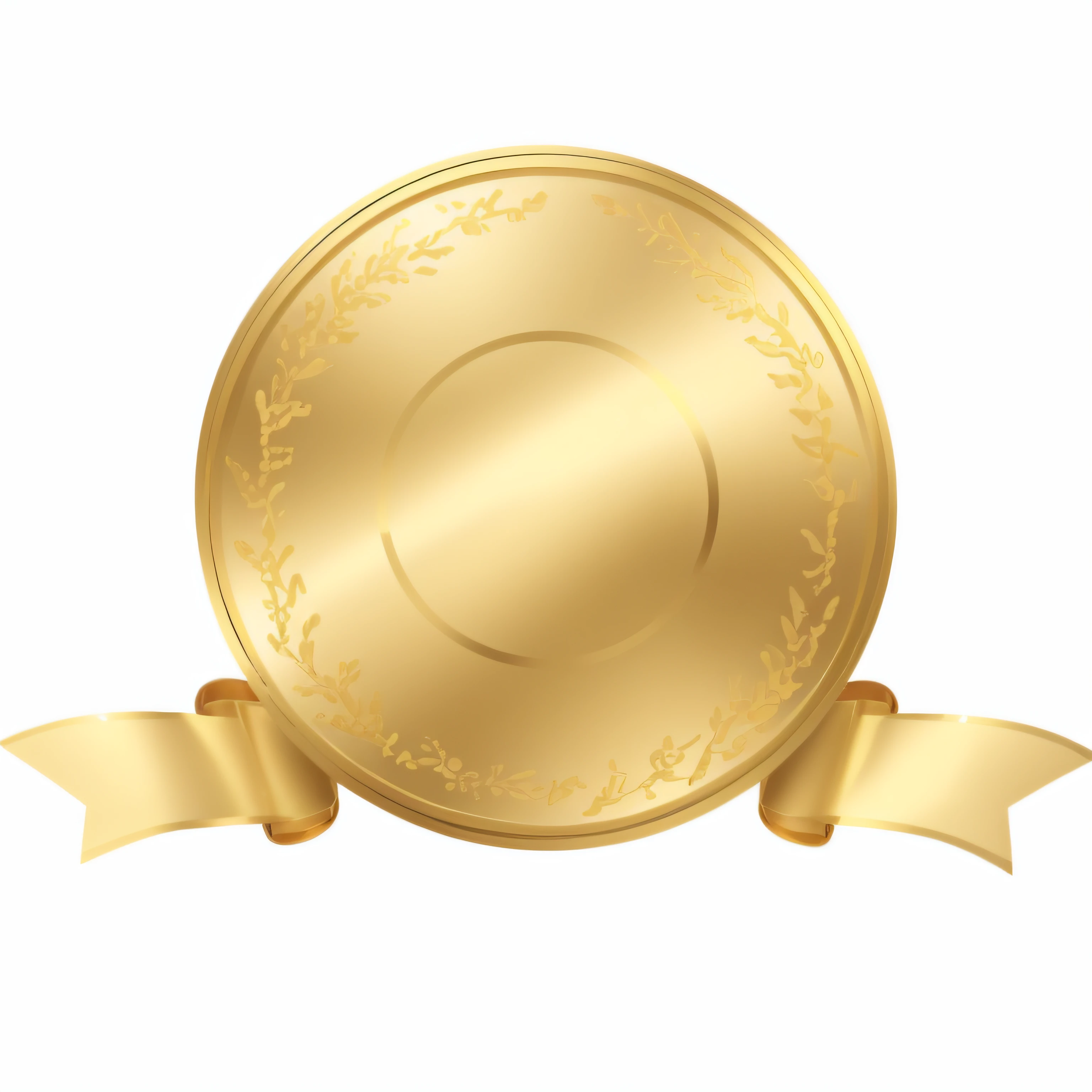 Close up of gold label with ribbon on white background, golds, Golden Ribbon, medal, Golden decoration, On a reflective gold plate, gold, brass plates, gilded with gold, Gold belt, Gold decoration, golden circlet, gold framed, Gold metal, golden hues, golden frame, ribbon, Badge, golden theme, made of polished broze