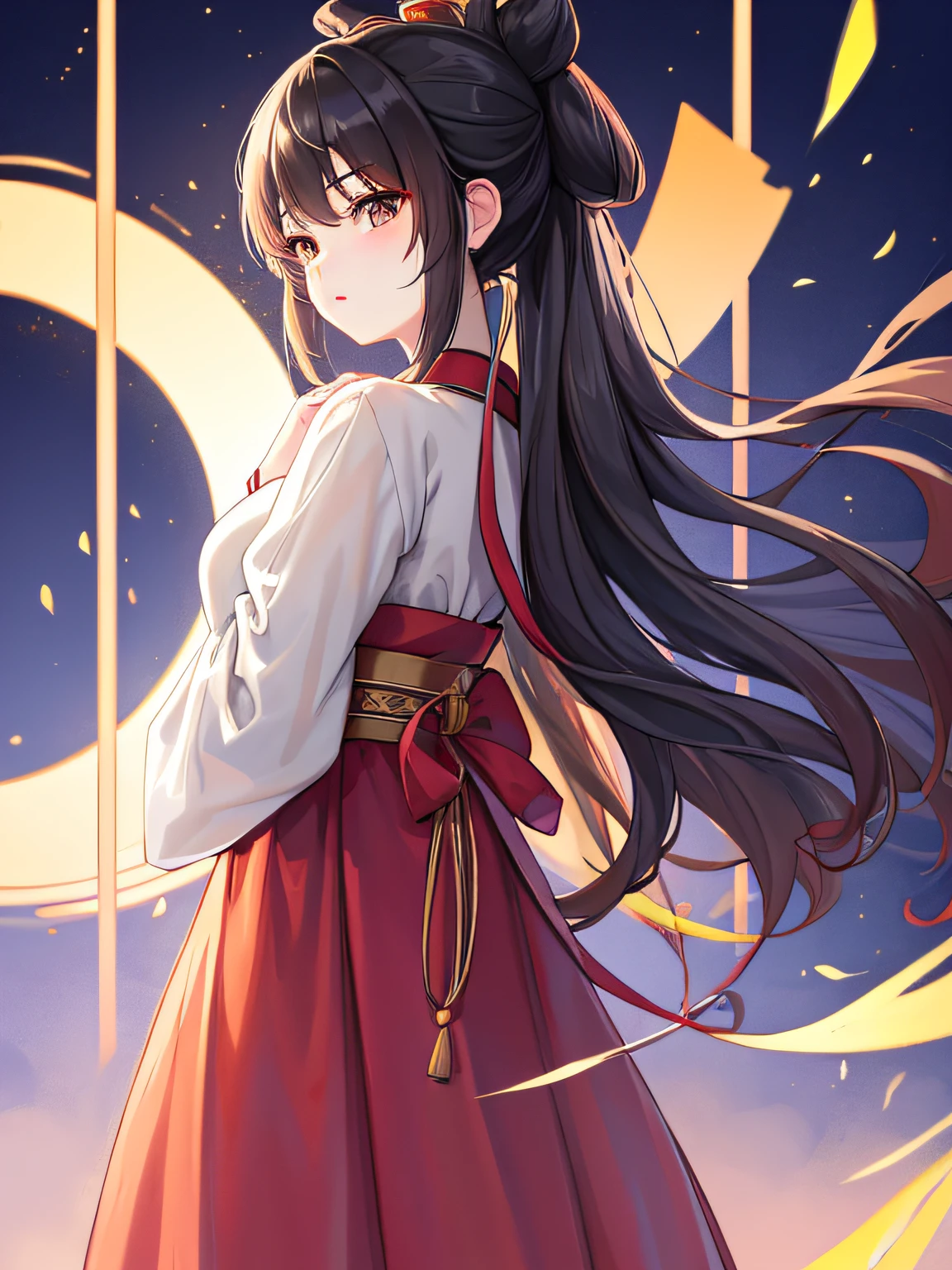 ru_qun,best_quality,head,original_outfit,hanfu,clear details,masterpiece, best_quality, clear details,1girl,all four,on stomach,from back,cowboy shot,