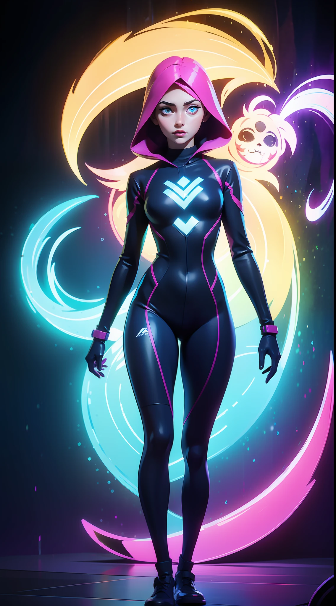 35mmneon, ogic style, hermosa mujer personificando el invierno