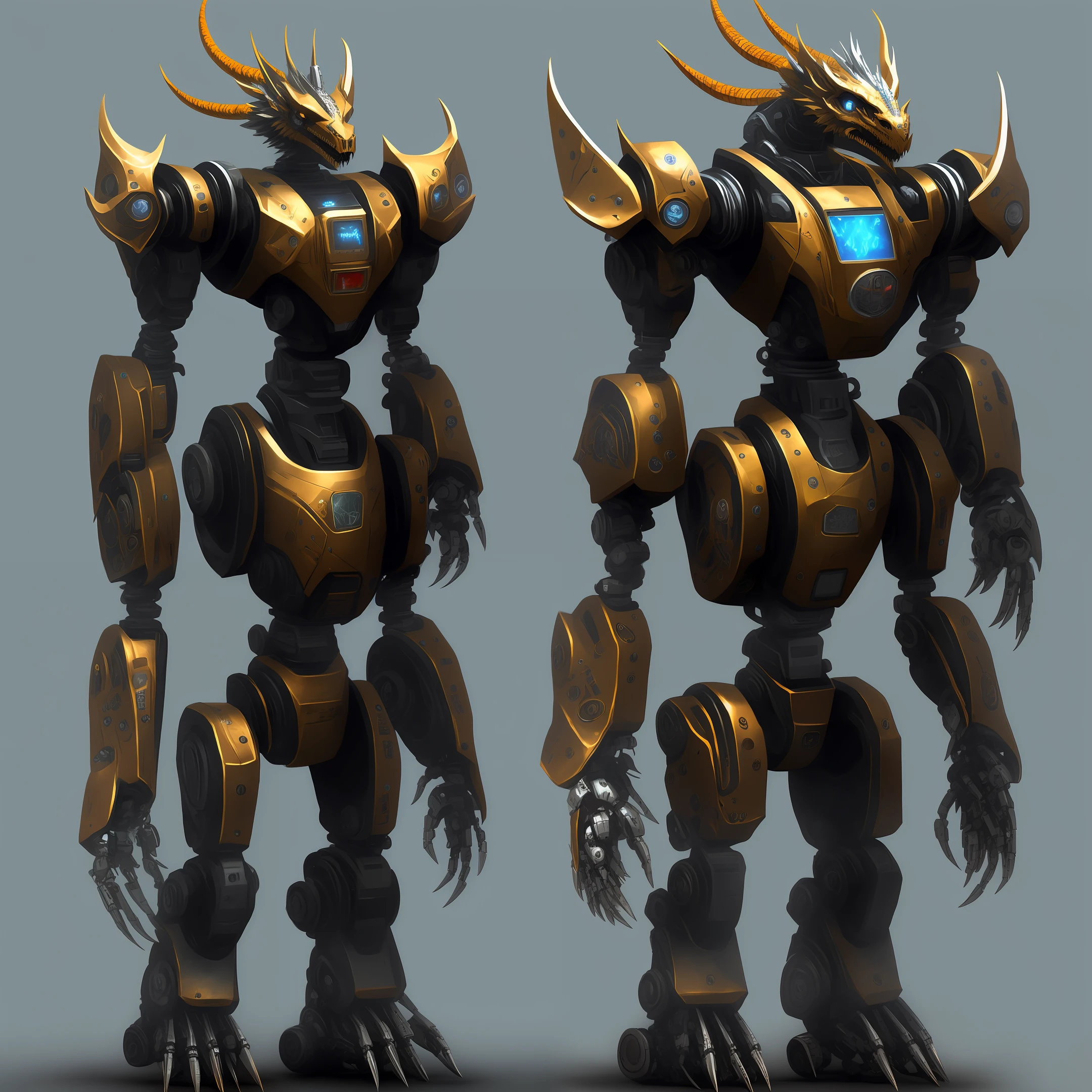 male robotic anthro dragon.High resolution committee,female mecha