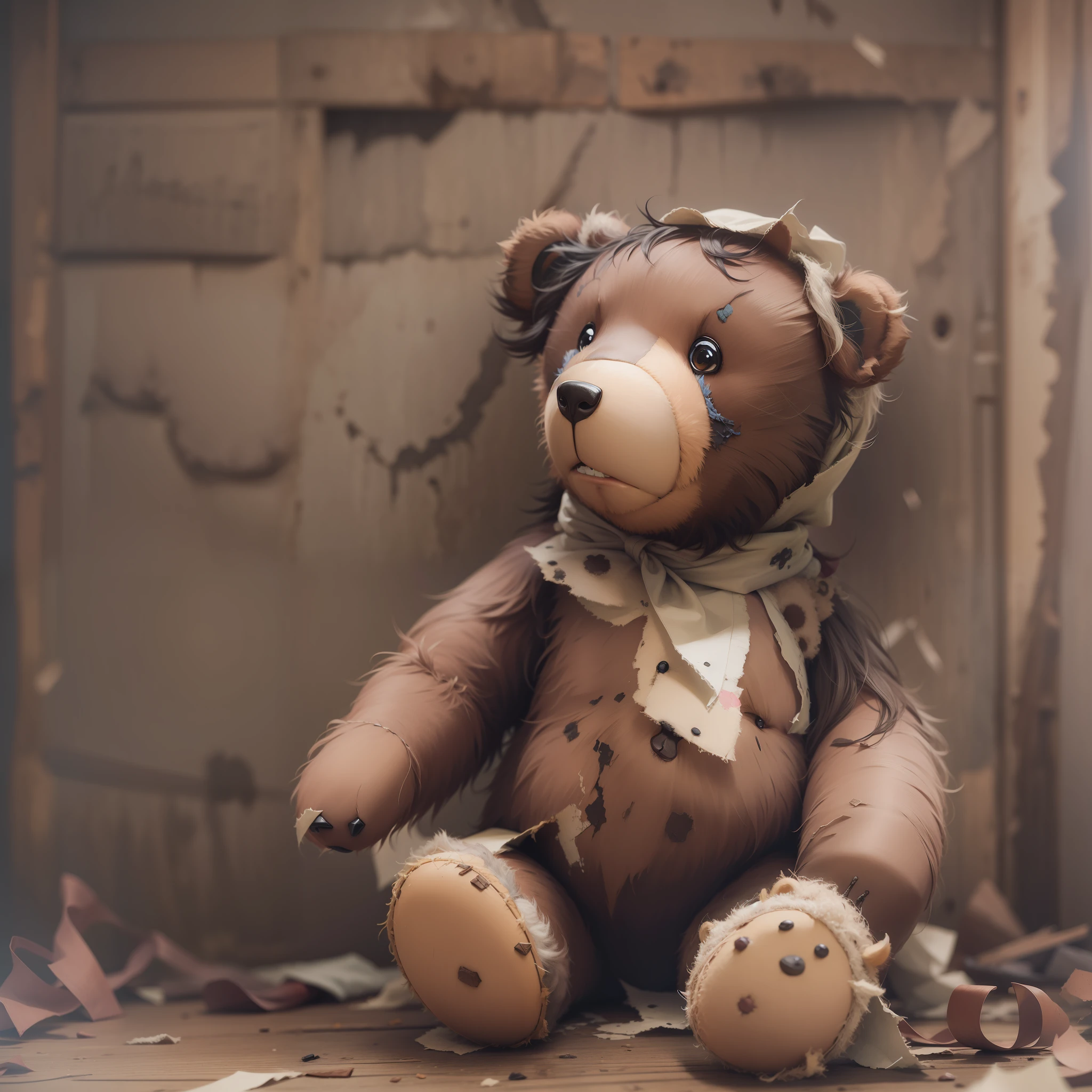 Tattered stuffed bear