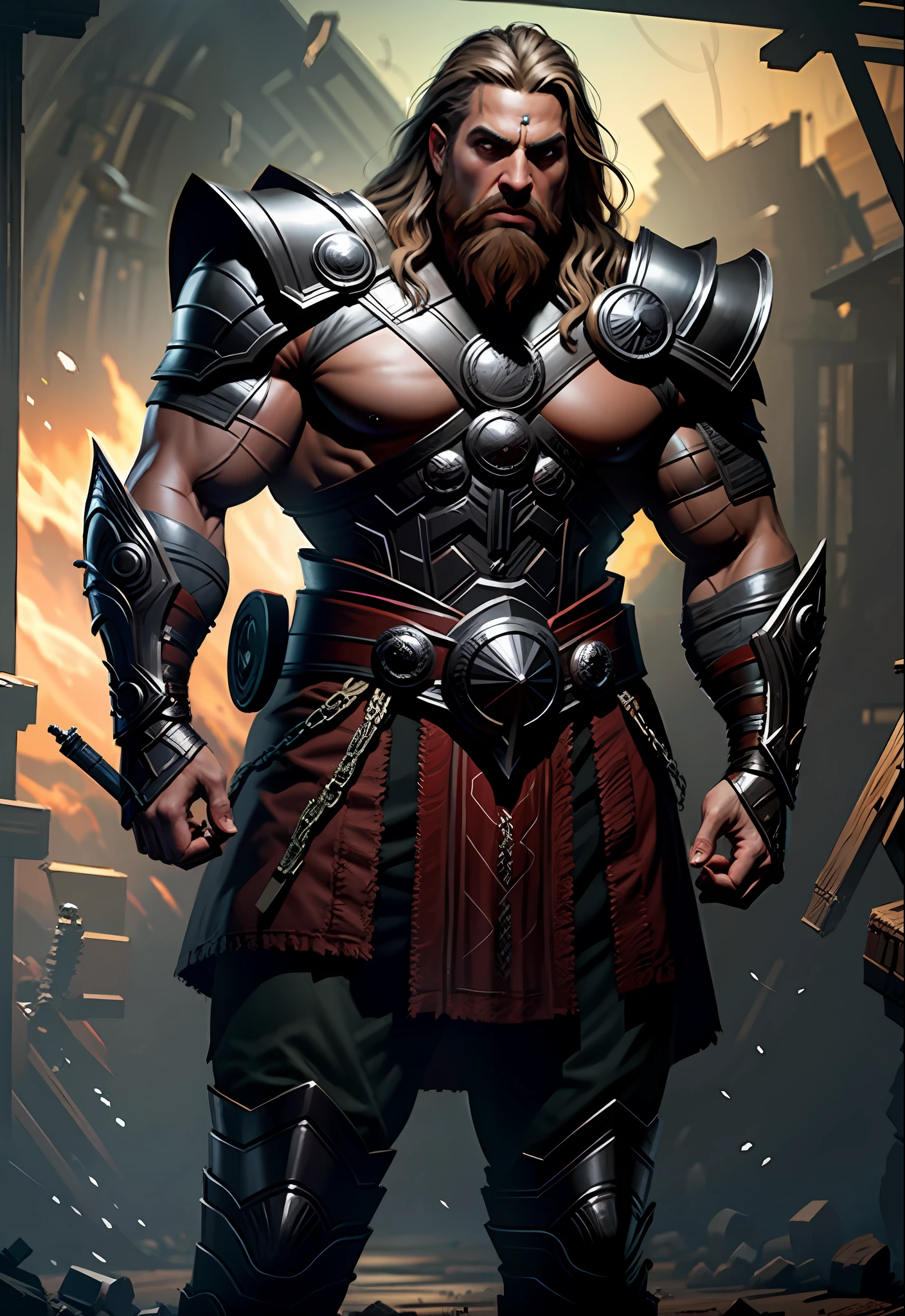 Masterpiece: 1.2, best quality), realistic, (real picture, rich details details, depth of field), thor the mighty man of the world, thor, comic book's cover, comic book cover, comic cover, comic book cover visual style, comic cover art, comic book cover style, thor 2 marvel film, comic book cover art, 1 9 7 0 s comic book, comic book arzach style,