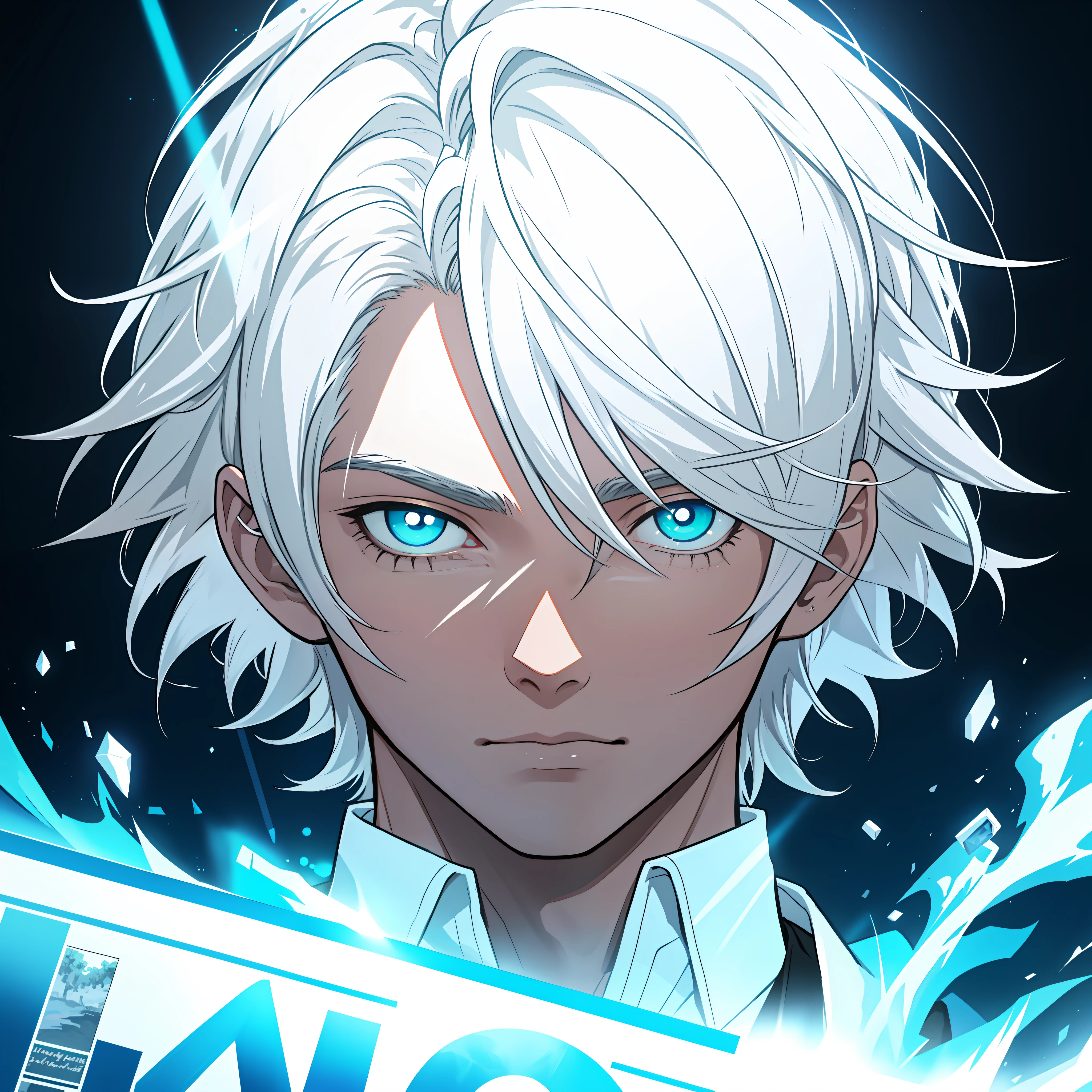White color hair,The right eye is blue,The left eye is green,Boy student,middle score,Single Eyelids,poster for,A high resolution,Ray traching,high detal,tmasterpiece,Cinematic lighting effects