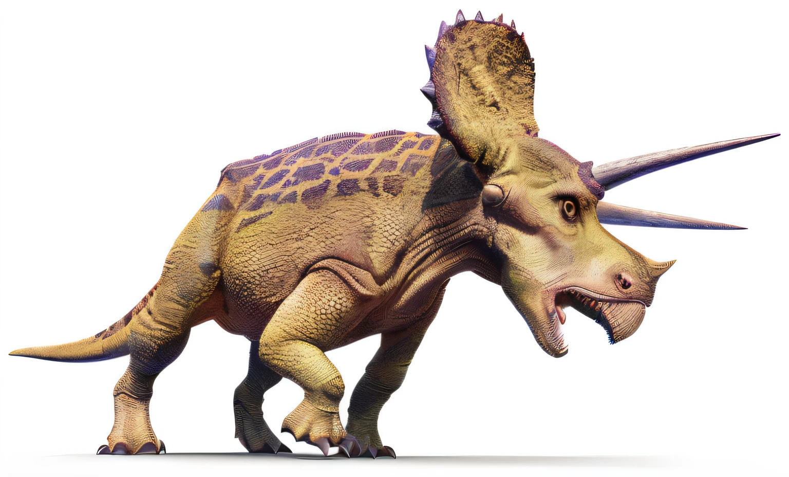 Dinosaur close-up, triceratops, Surreal illusion, t - rex, tyrannosarus rex, trex, jurassic image, carnivore dinosaur, profile shot, jurassic, unbiased render, ezio, author：Randy Gallegos, Rhino rendering, trex dinosaur, hyper realisitc, photorender, rendered image