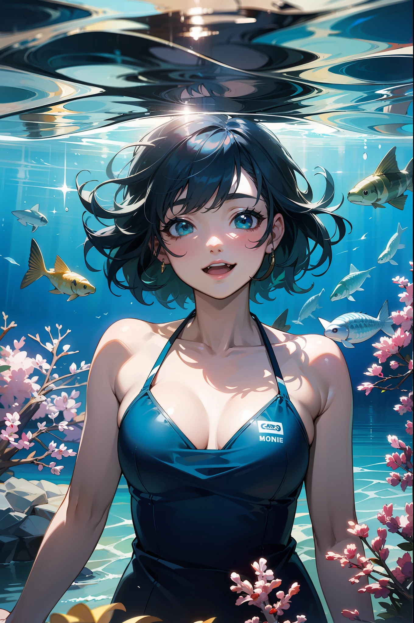 Nagisa's Beautiful woman、hyper realstic、Photographic portrait of beautiful women, Sony α7, 35mm Lens, f1.8、Woman laughing like Marilyn Monroe、Turk、(((Branded luxury swimwear)))、long shot、Sun Beach、Near and far law、(((Marble skin tone)))、Big open mouth、Squint your eyes and smile happily、relaxed expression、(((white swimwear)))、Write、Radiant Rhythms, Idol Sexy Gravure、(look at a camera)、detailed photo realistic, eyes with eyelashes, 8k, artgem, Canon EOS, SIGMA Art Lens 35mm F1.4, ISO 200 Shutter speed 2000、Open green eyes、Highly detailed eye detail、Dynamism、both sexes、movie、👫、😘、Snuggle up、Once in a lifetime memories、Aqua color color and hair color that shines in the light、Side hairstyles in gradient green color、Light purple bangs hair color、nailart 、Shocking beauty、AI ART seaart top, pixiv Best ranking 100, Dramatic、Topical posters、Trendy swimwear、swimming dress、30-years old、Physical beauty、Highly detailed detail、Photorealistic beauties、glamorous girl illustration、LoRa Radiant Rhythms:0.05, ART by seaart User ID 657ac543bf39307caac0f96a45dc3c21, Dream canopy, Upper Body Up、Highly colored
