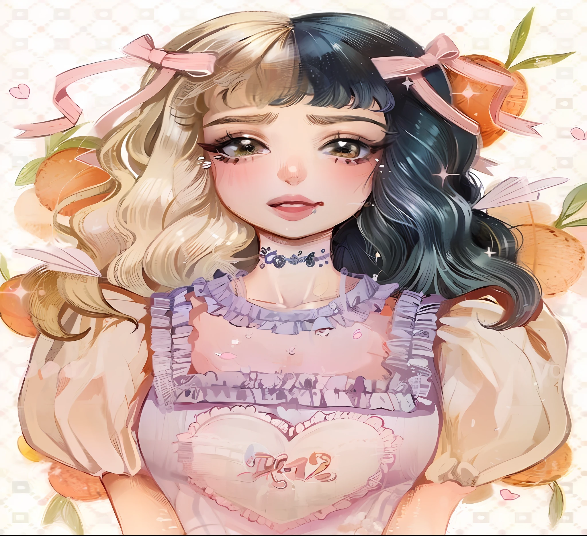 There is a photo of a girl with a green leaf on her head, vibraciones de anime, IG Studios estilo anime, anime artstyle, high quality anime artstyle, Anime Moe Artstyle, Anime style. 8k, Estilo de arte anime, Estilo anime, Shikamimi, en un estilo anime, Estilo de arte Mihoyo, en estilo anime, Solo estilo anime