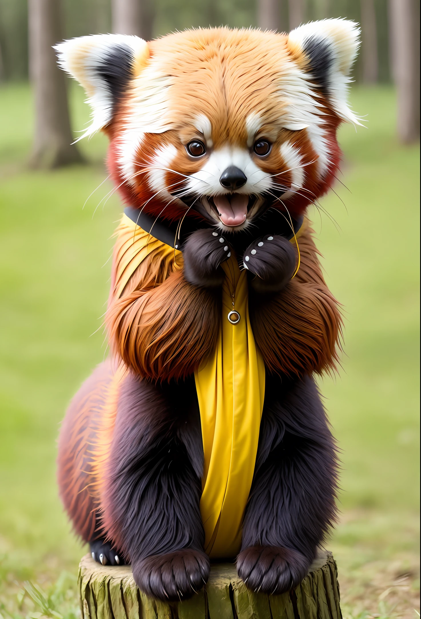 Red panda in animal costume