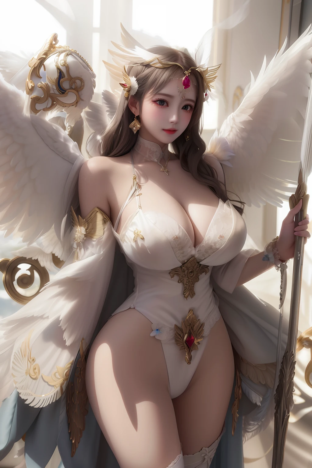 "Part of the angel's wings，Soft glow，Delicate feathers，Gentle atmosphere。"