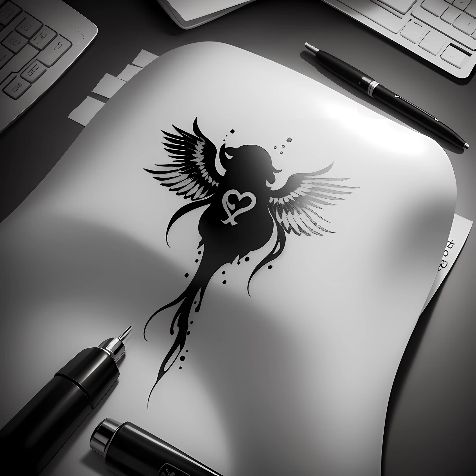 Black and white tattoo mockup --auto
