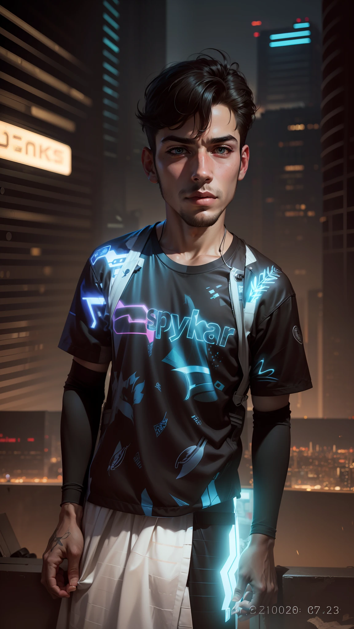 Change background cyberpunk handsome boy, realistic face, 8k, ultra realistic,