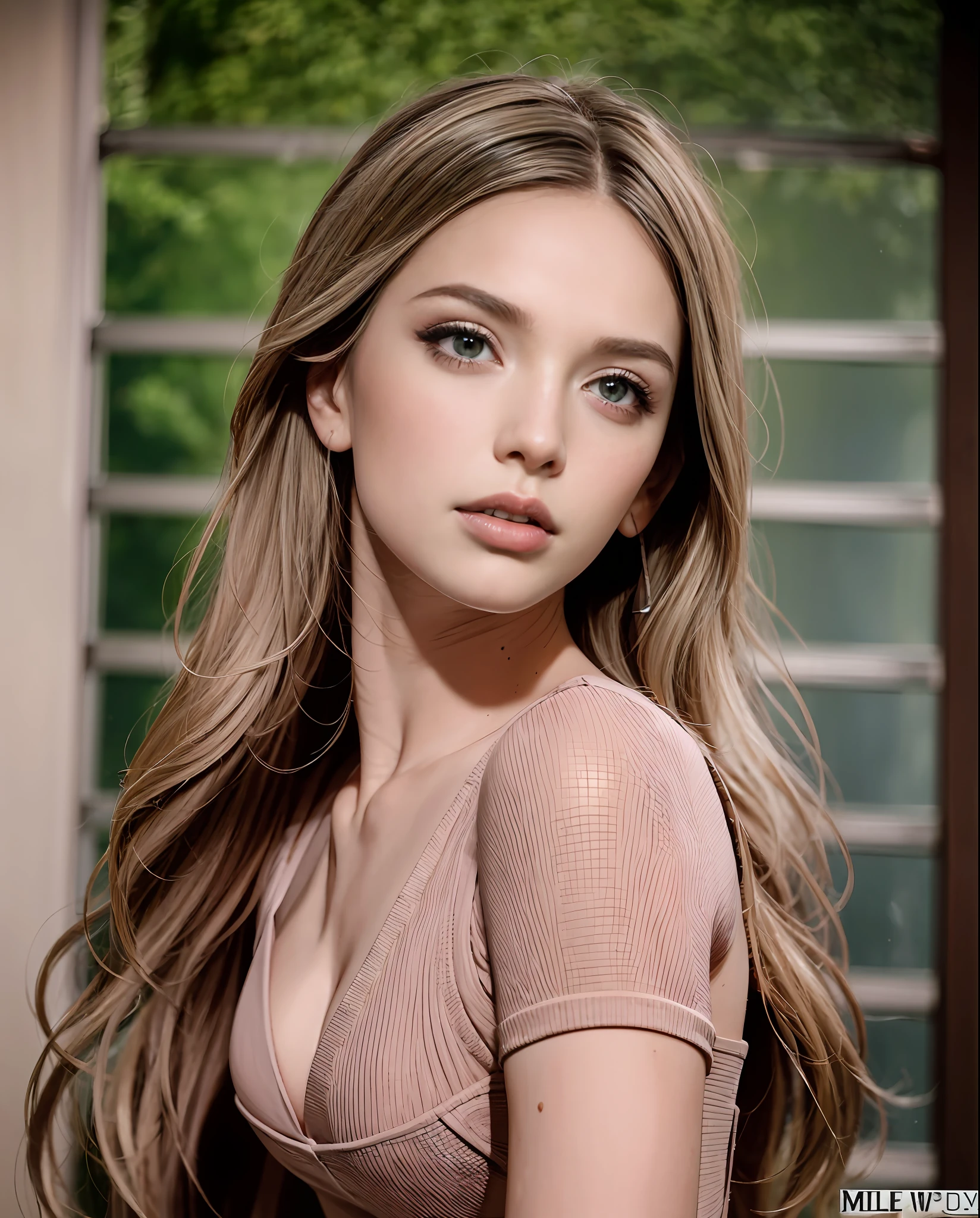 1girls, 16 mm., 12mm., full frame, wide, (beste-Qualit), Three Russian blonde haired,Wearing a pink leather dress.,beautiful make up,long-haired,barbie style (Movie Lighting), view, 4k, 8k, master-piece, Realistic lighting, natural light, Realistic shadows,