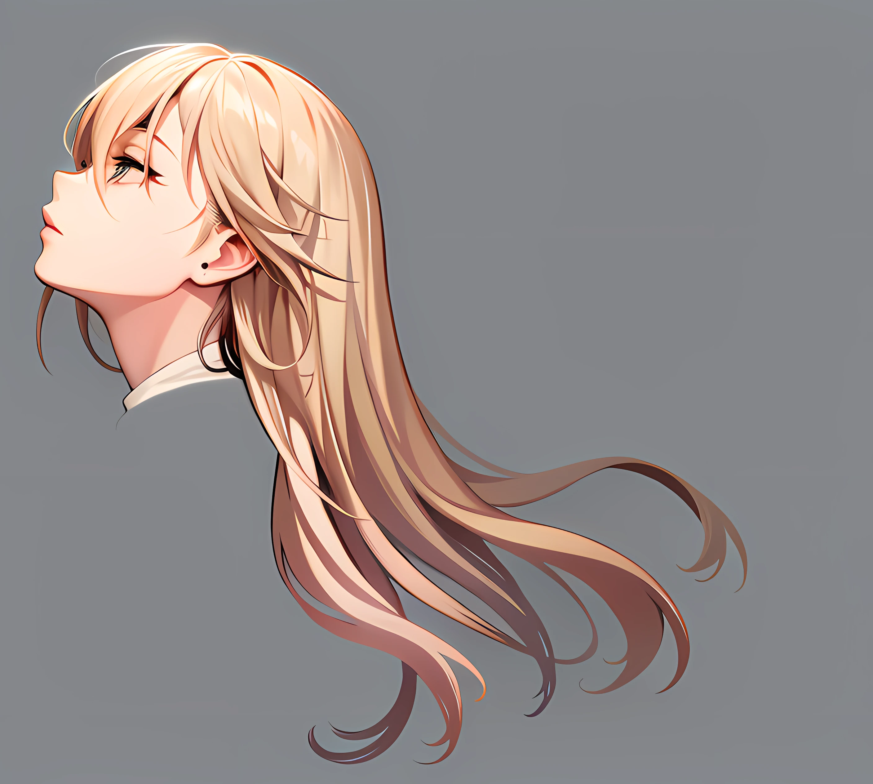 tmasterpiece，sideface，good-looking face，Lots of detail，long whitr hair，Yellow hair，the original god，