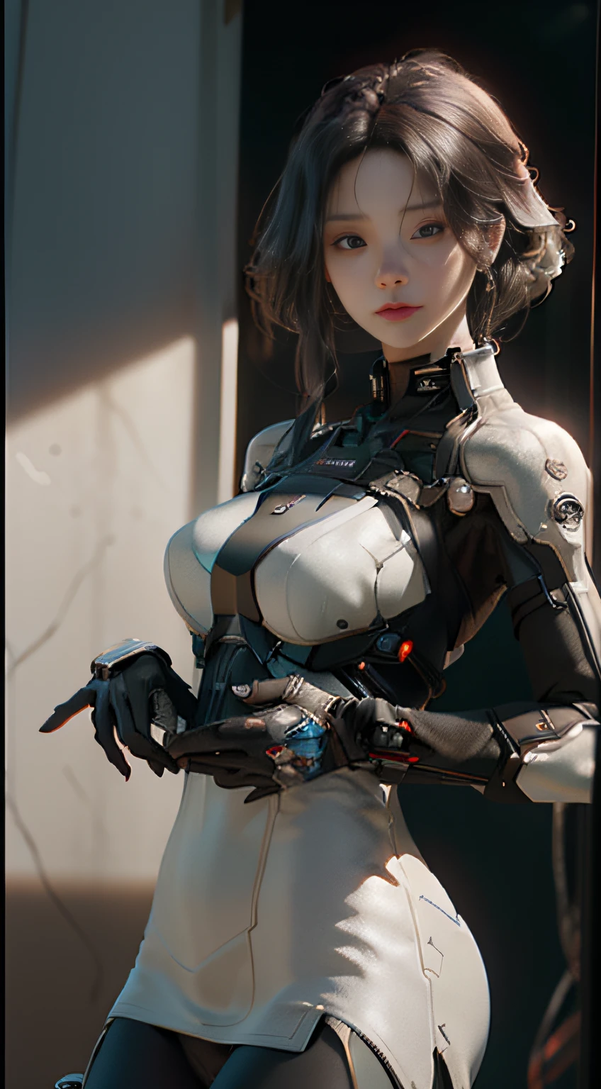 ((Best quality)), ((masterpiece)), (detailed:1.4), 3D, an image of a beautiful cyberpunk female,HDR (High Dynamic Range),Ray Tracing,NVIDIA RTX,Super-Resolution,Unreal 5,Subsurface scattering,PBR Texturing,Post-processing,Anisotropic Filtering,Depth-of-field,Maximum clarity and sharpness,Multi-layered textures,Albedo and Specular maps,Surface shading,Accurate simulation of light-material interaction,Perfect proportions,Octane Render,Two-tone lighting,Wide aperture,Low ISO,White balance,Rule of thirds,8K RAW,