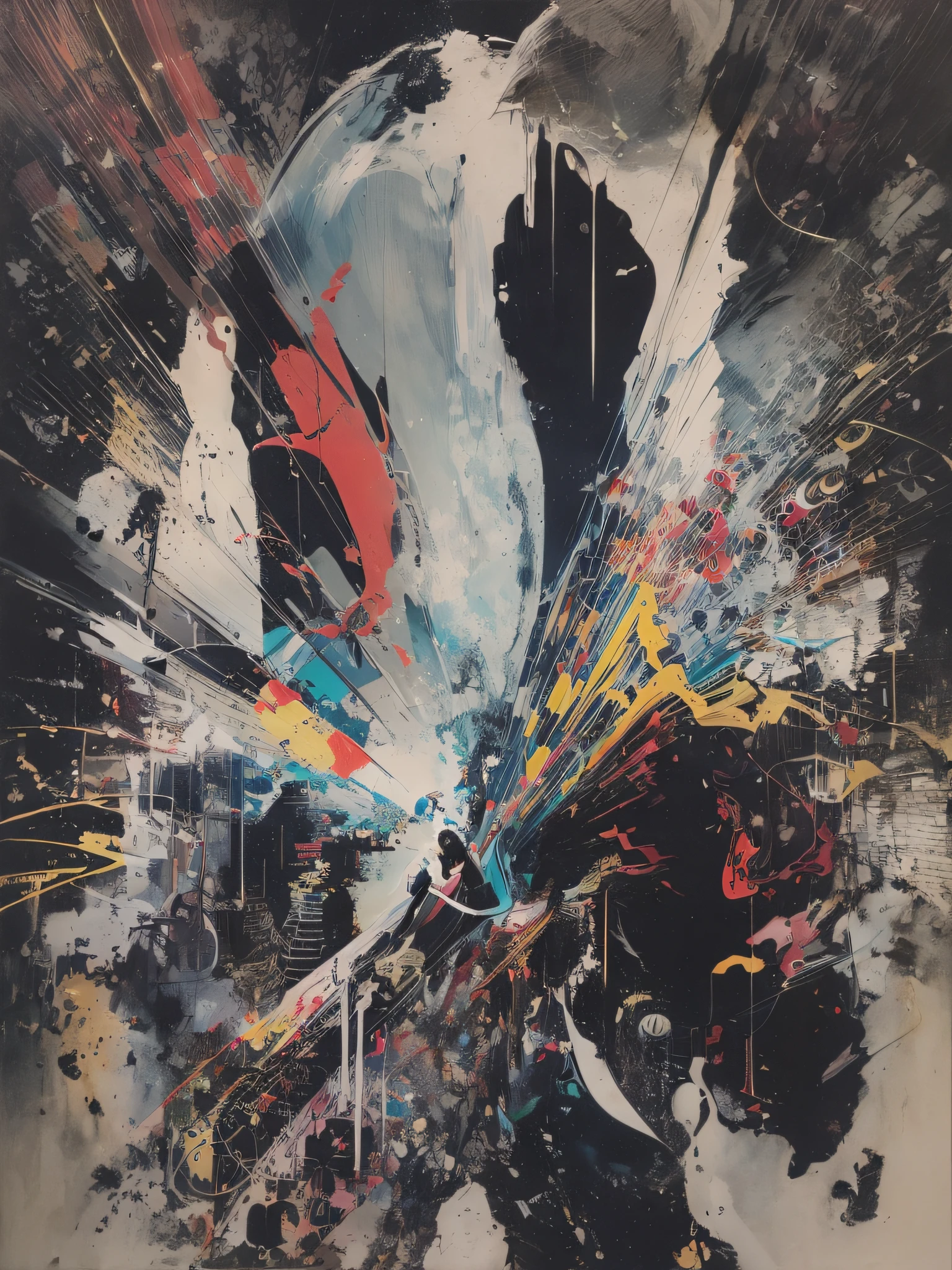 roby dwi antono, ross tran, francis bacon, michal mraz, adrian ghenie, petra cortright, gerhard richter, takato yamamoto, ashley wood, atmospheric, ecstasy of musical notes, streaming musical notes visible