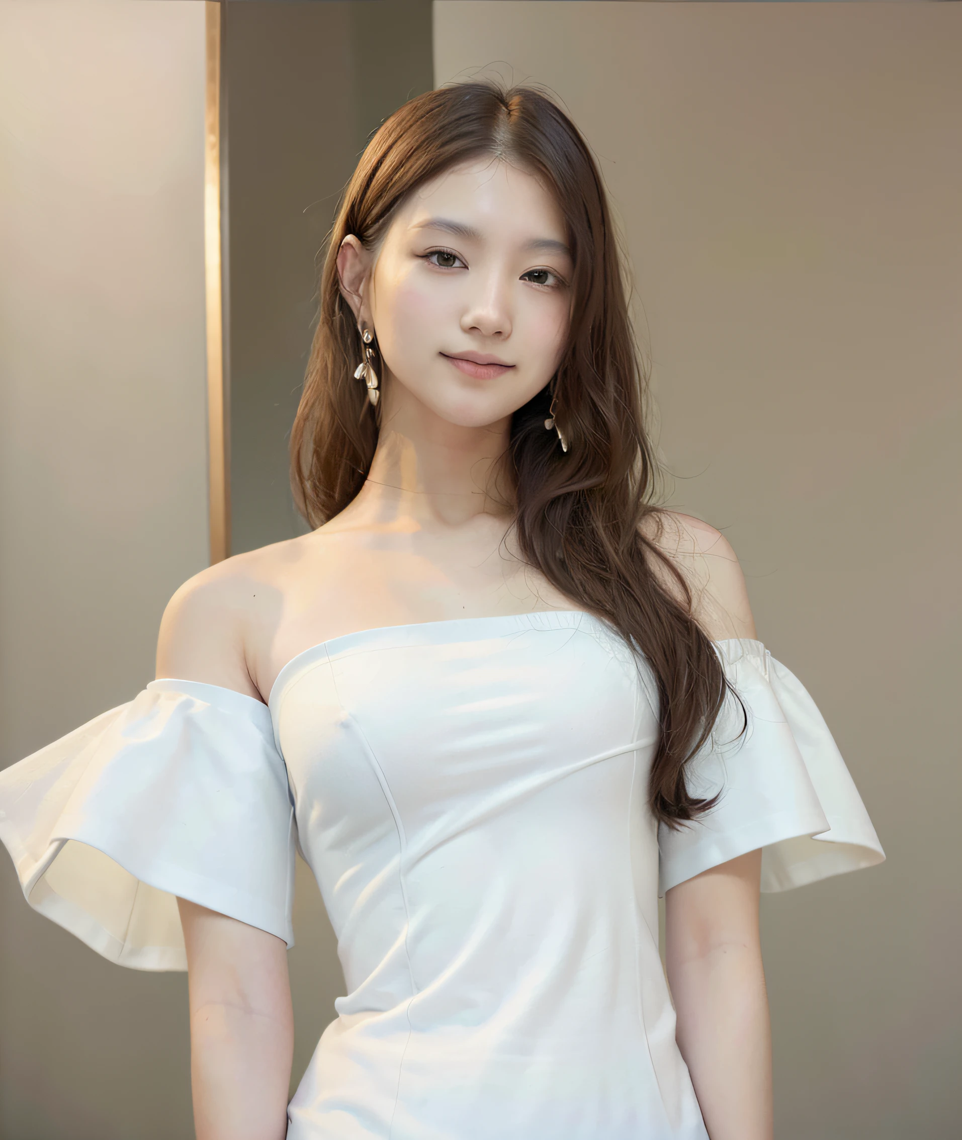 a beautiful woman in white aodai,with fair skin,Youthful and brilliant