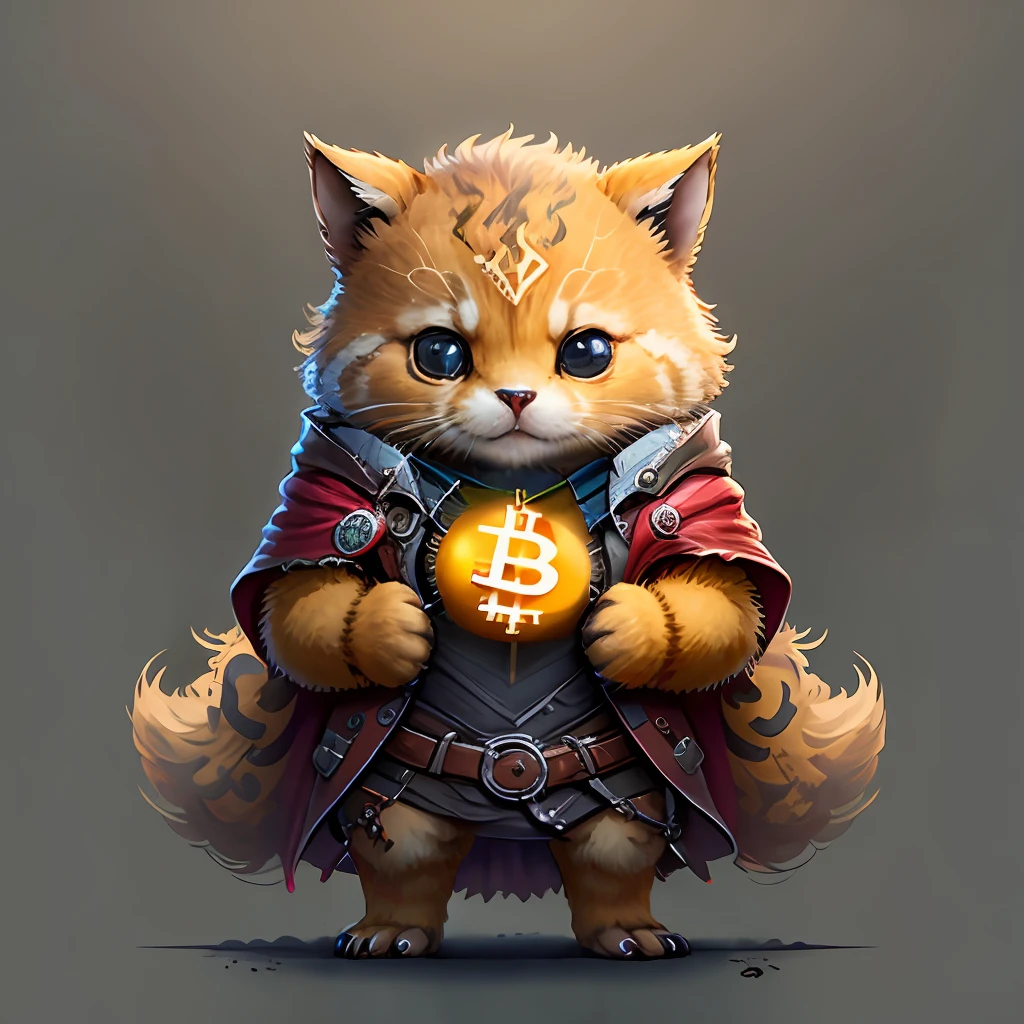 "Create a masterful masterpiece of cute creatures with ultra-detailed concept art inspired by. With big visible bitcoin in chest, Utilize Stable Diffusion's power to unleash your inner Cu73Cre4ture programmer and bring your imagination to life!", high detailed, 8k