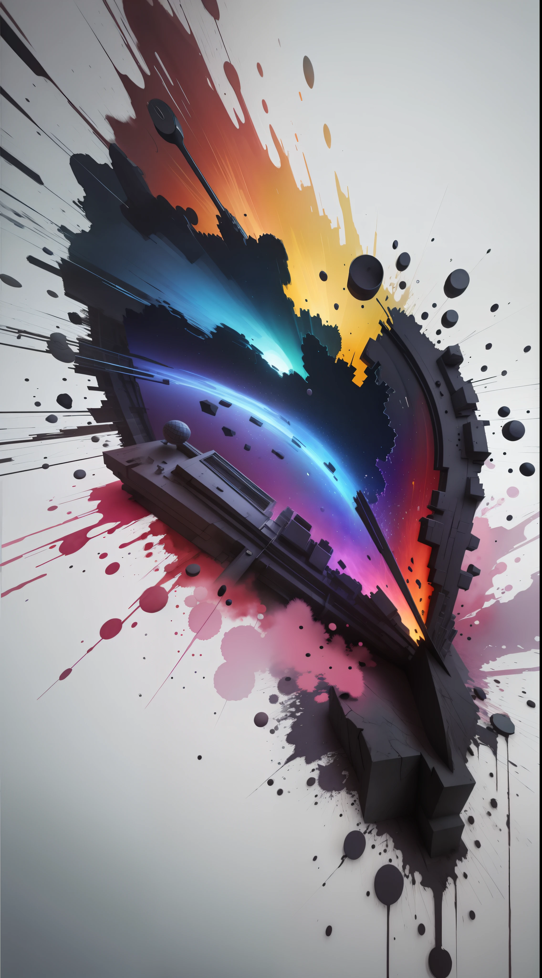 3d watercolor abstract,dark background,high resolution,high quality,colorful