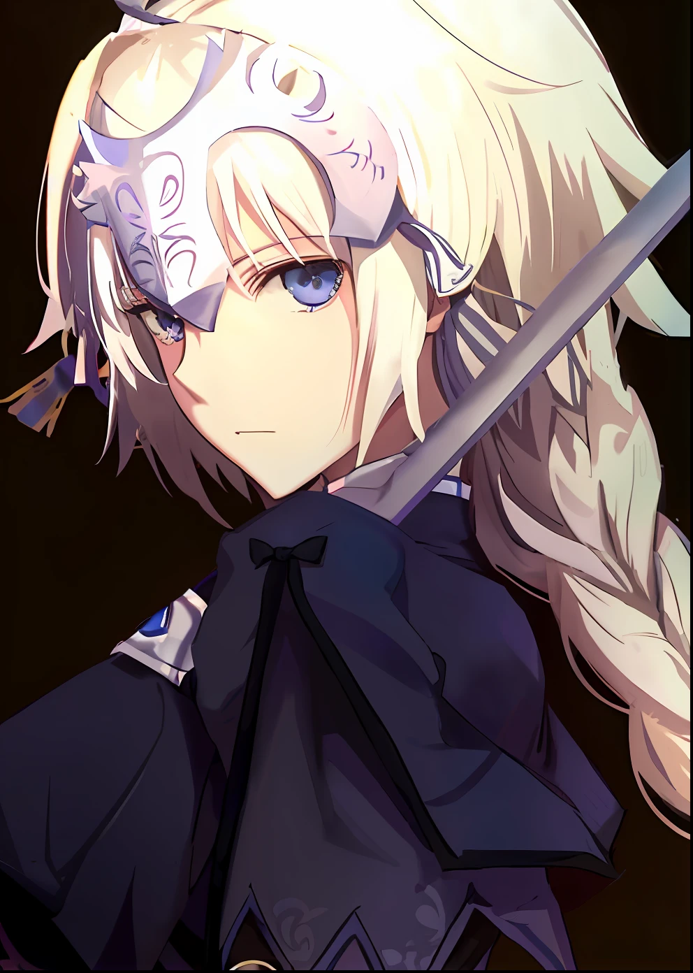 (Anime girl with sword and mask on her head:1.2)【anime style like fate】, Artoria Pendragon, marisa kirisame【Fate stays、fate grand order】, Zero,【inspired by Li Chevalier】, 【fate zero】, Rapier, white haired Cangcang, nier autoamata,【female anime character】, white-haired god