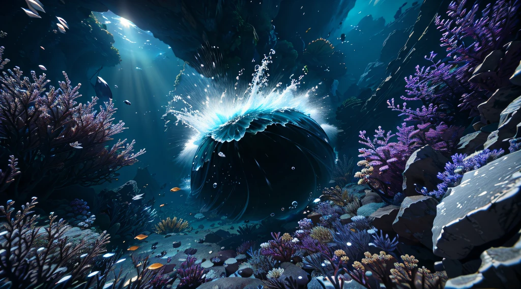 Flutter,water flowing,Currents,Elliptical bubbles,Shock force