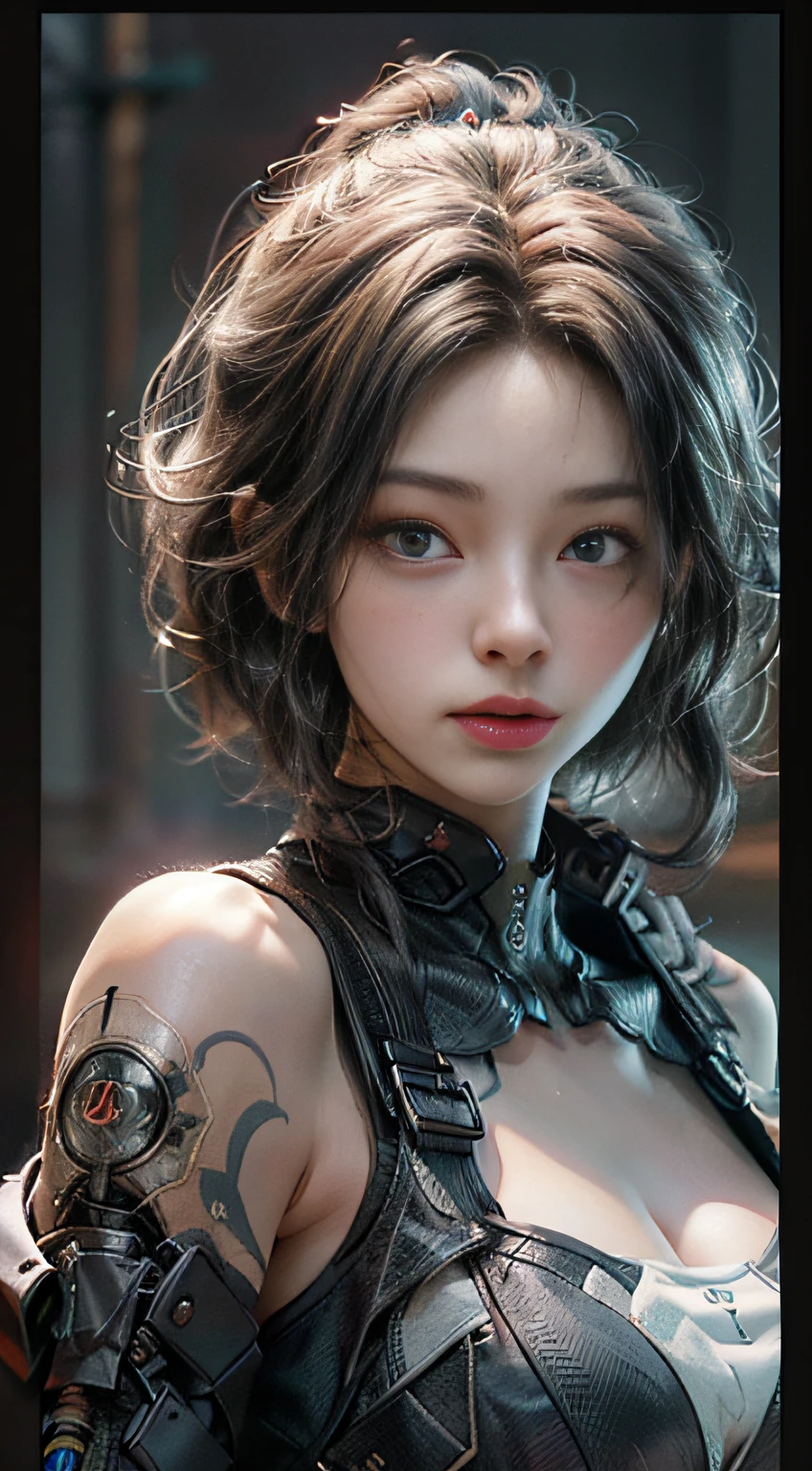 ((Best quality)), ((masterpiece)), (detailed:1.4), 3D, an image of a beautiful cyberpunk female,HDR (High Dynamic Range),Ray Tracing,NVIDIA RTX,Super-Resolution,Unreal 5,Subsurface scattering,PBR Texturing,Post-processing,Anisotropic Filtering,Depth-of-field,Maximum clarity and sharpness,Multi-layered textures,Albedo and Specular maps,Surface shading,Accurate simulation of light-material interaction,Perfect proportions,Octane Render,Two-tone lighting,Wide aperture,Low ISO,White balance,Rule of thirds,8K RAW,