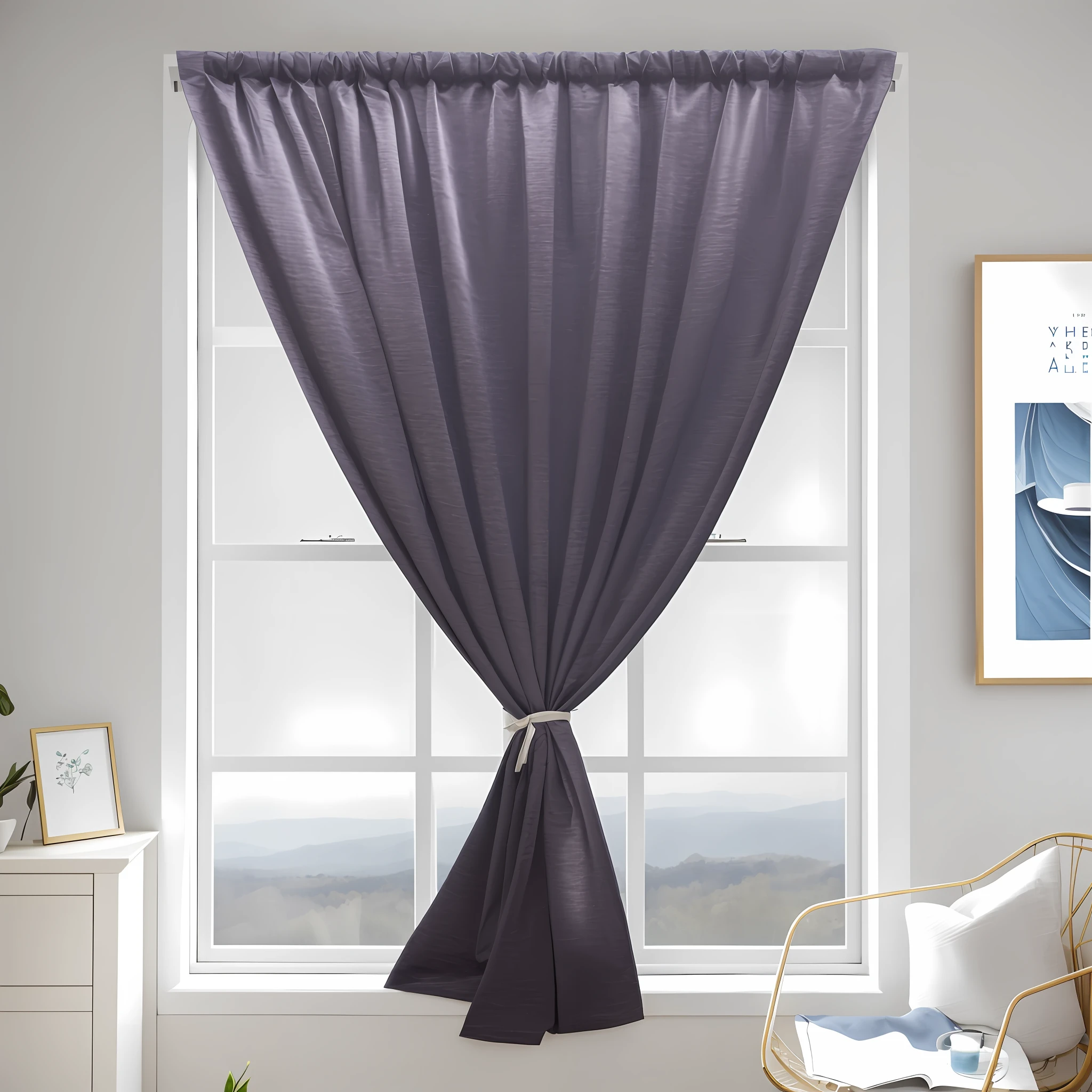 View of Aalfid from the living room with chairs and windows, ethereal curtain, Curtains, with backdrop of natural light, afternoon sunlight, 窗帘, curtain, Blue drapery in winter, filled with natural light, natural morning light, radiant morning light, Dark drapery, some sunlight ray, morningglow, full - length view, Curtain bangs