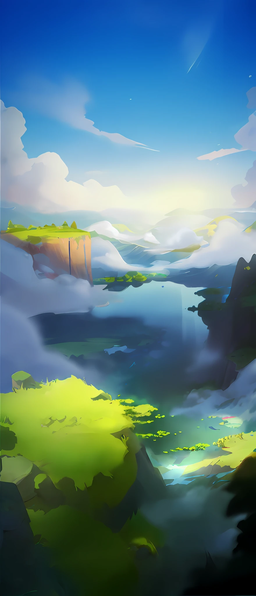 Water surface effect,rivers,lakes,Gradient color,Colorful lake water