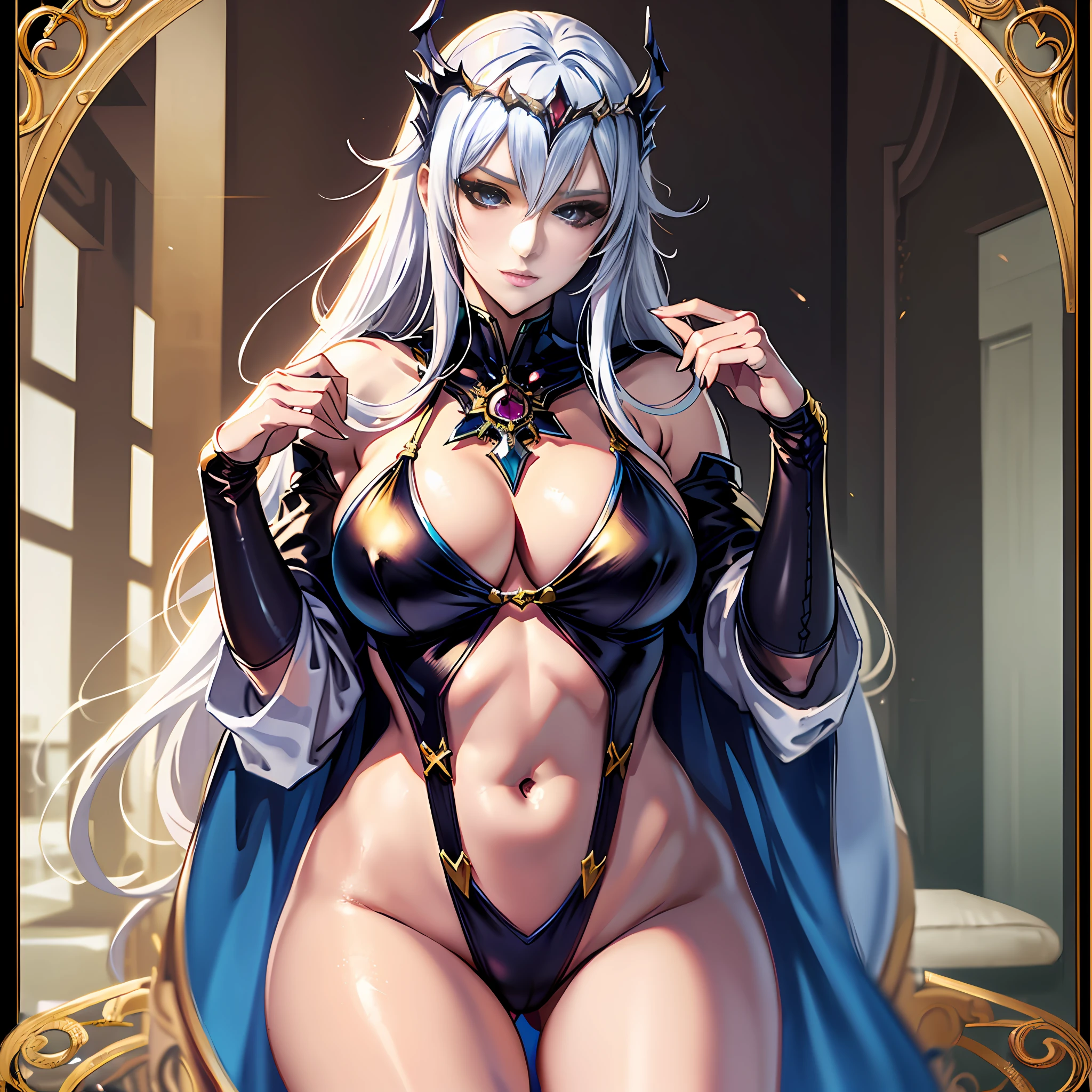 Top anime art- mature women in sexy bikinis,fully body pose,Long hair and white cape,goddes,Full body like,Sexy all over,Extremely sexy,Extremely high detail throughout the body,Super detailed fantasy characters, CGI anime fantasy artwork,Master Anime Character Art 8 K,Beautiful anime drawing,((Beautiful fantasy female characters)),Beautiful and elegant Terran female character,Extremely detailed artistic germ,Fantasy art style,long leges,Sexy expression
