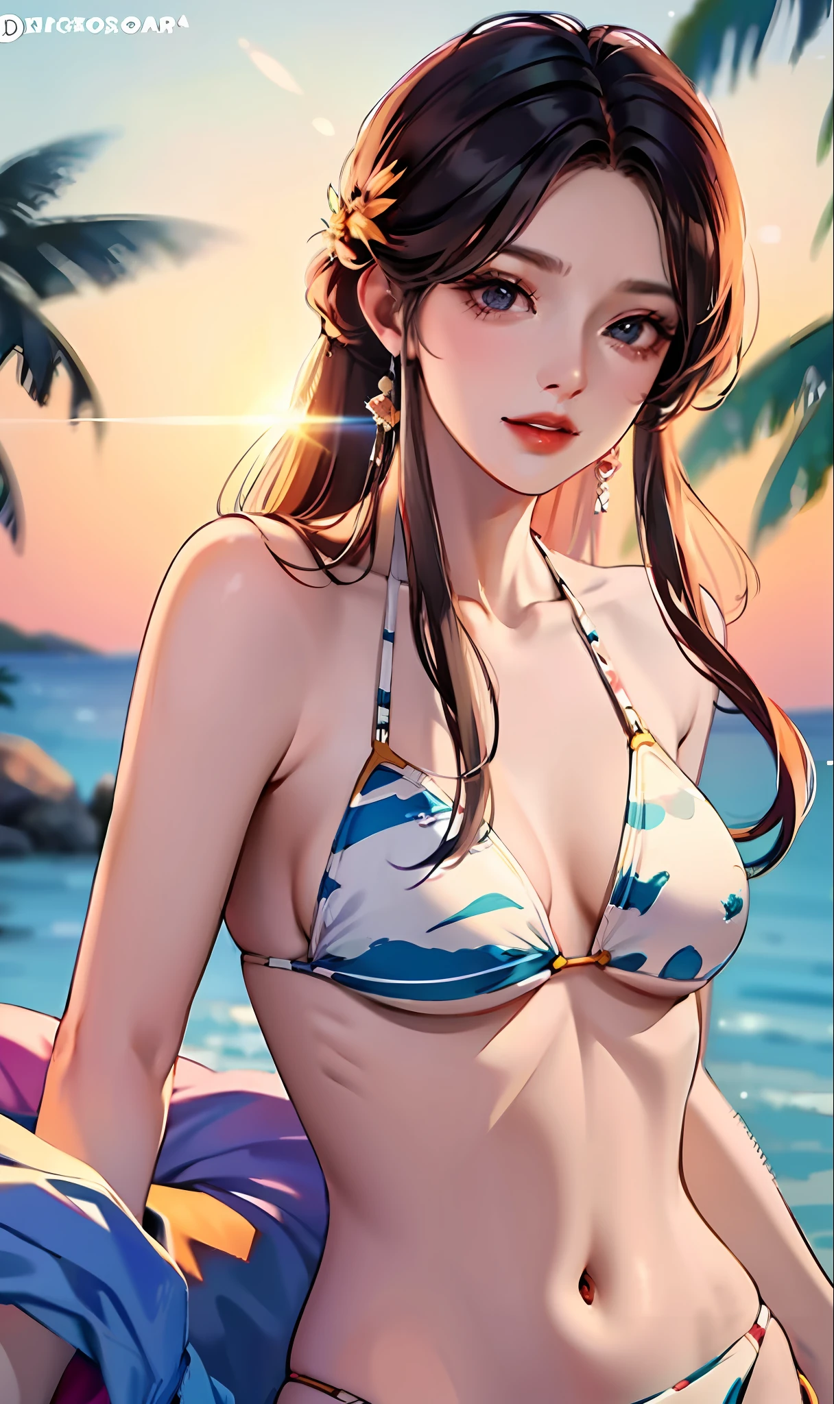 High Picture Quality ，A beautiful woman in a bikini，