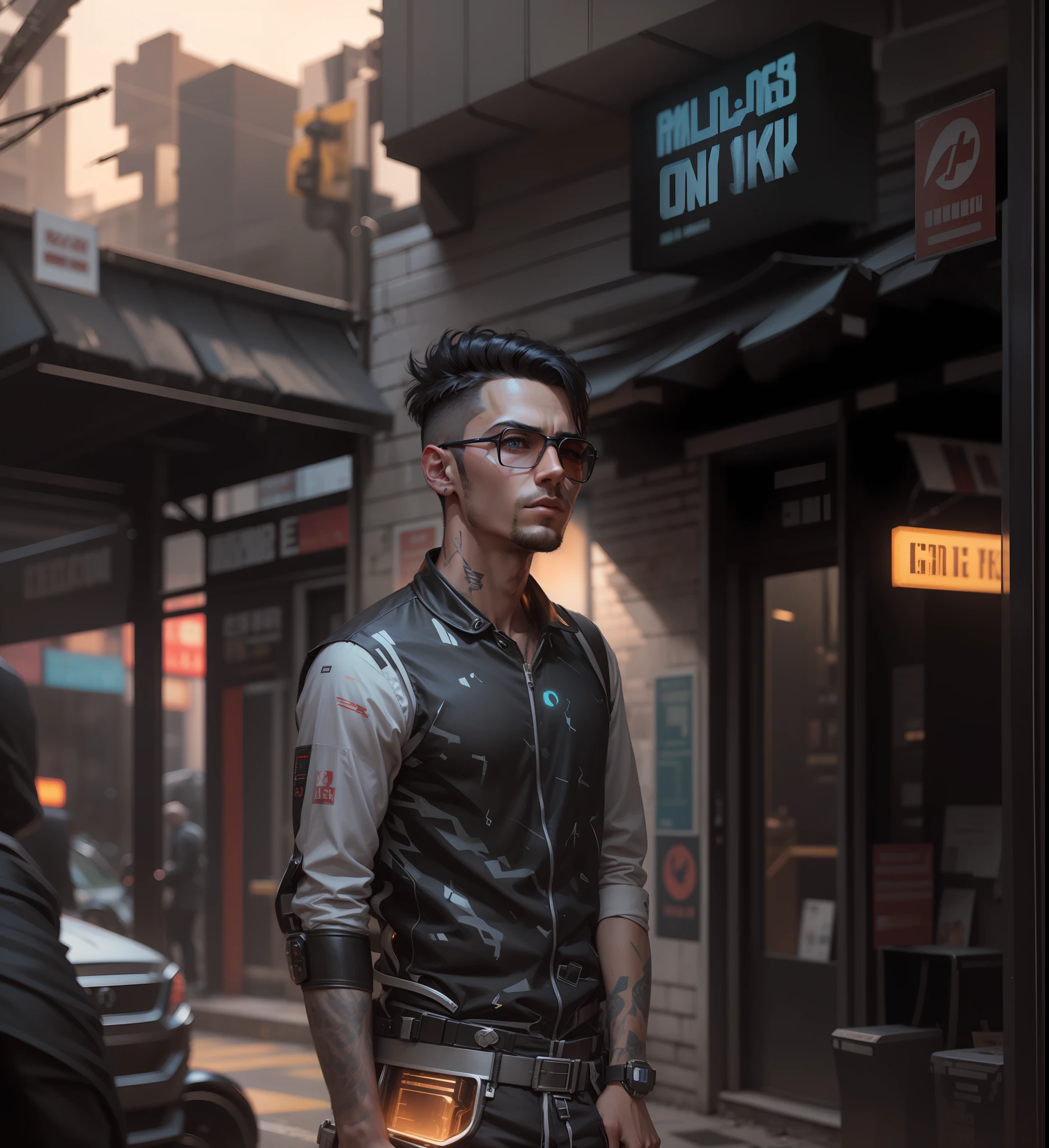 Cyberpunk background handsome boy realistic face 8k